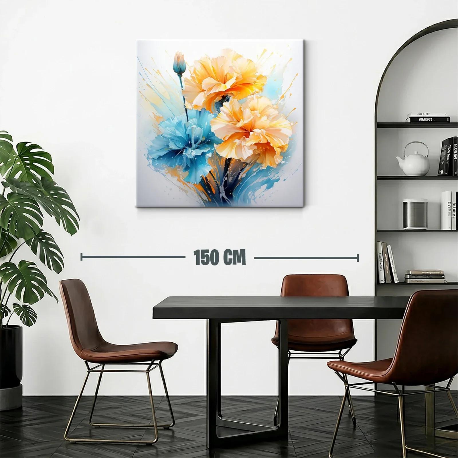 Flores vibrantes en tonos azul y amarillo cálido — miniatura 2