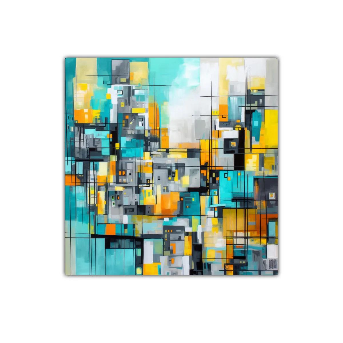 Composición abstracta con tonos vibrantes y líneas geométricas — imagen principal