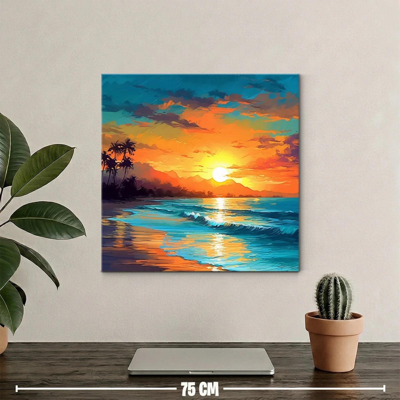 Atardecer tropical vibrante sobre la playa serena — miniatura 2