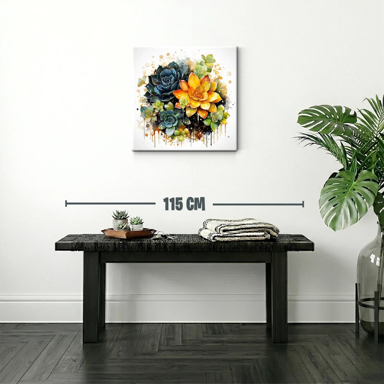 Exquisito cuadro de suculentas con tonos vibrantes y contrastes — miniatura 2