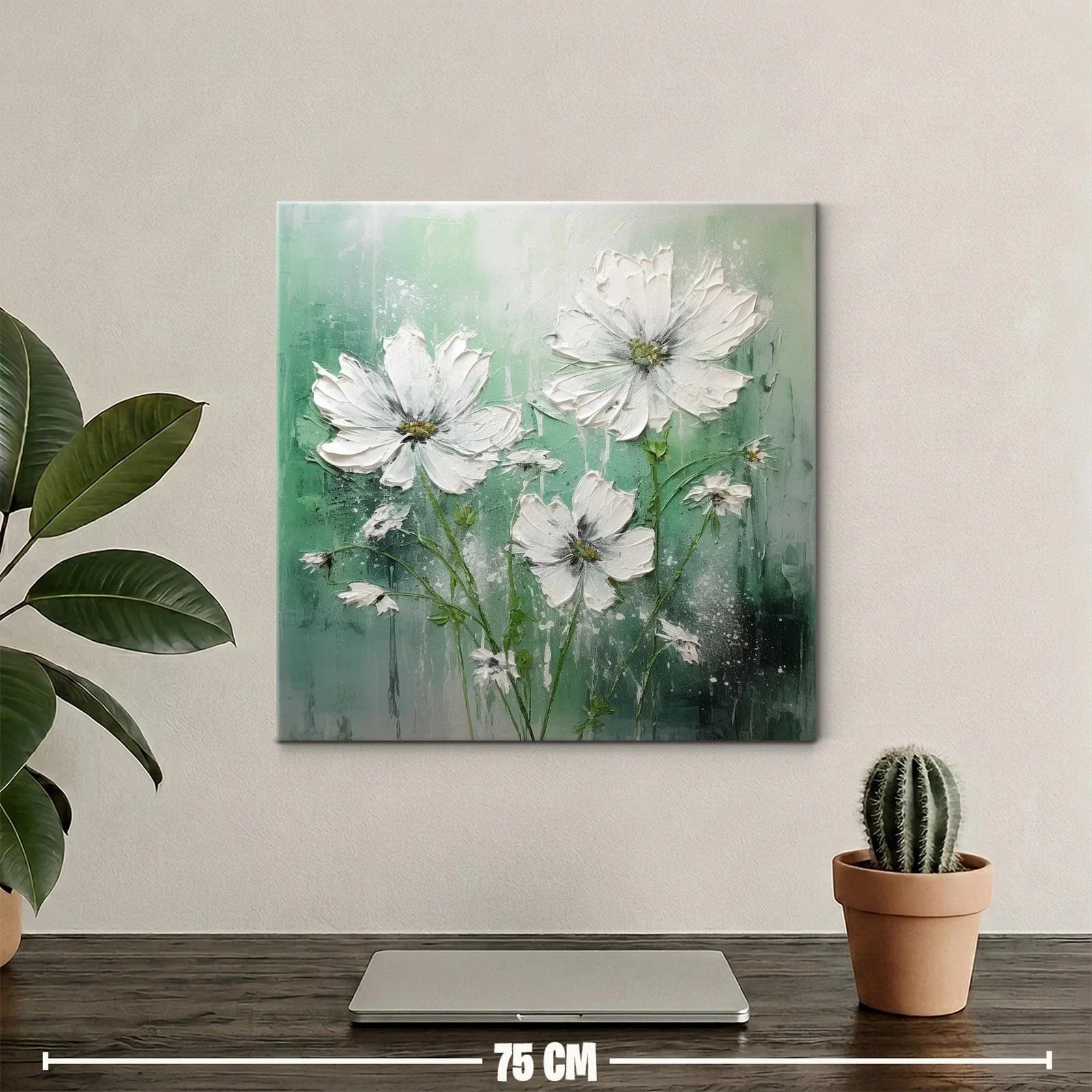 Cuadro floral en tonos verdes y blancos suaves — miniatura 2