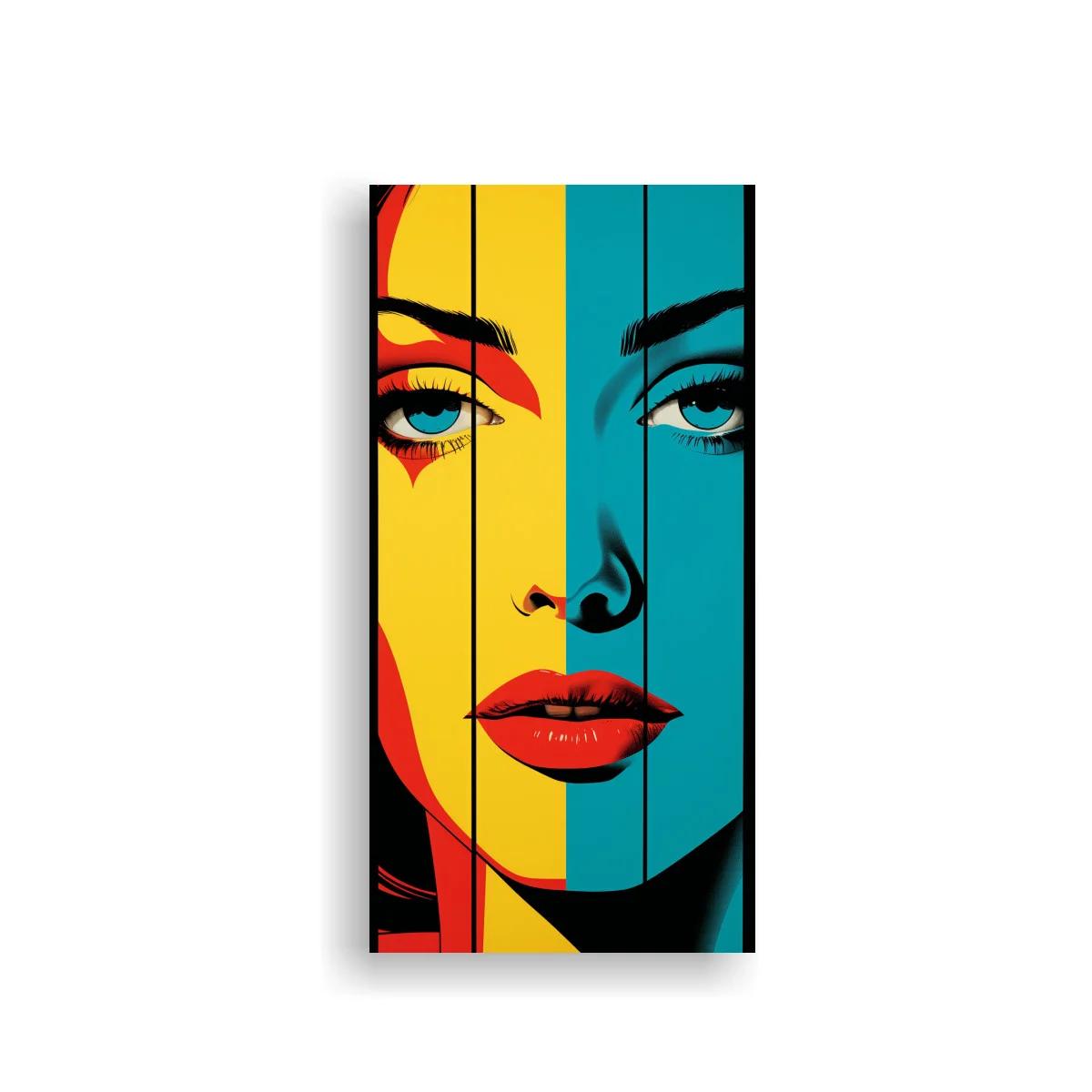 Cuadro rostro femenino pop art de mirada frontal — imagen principal