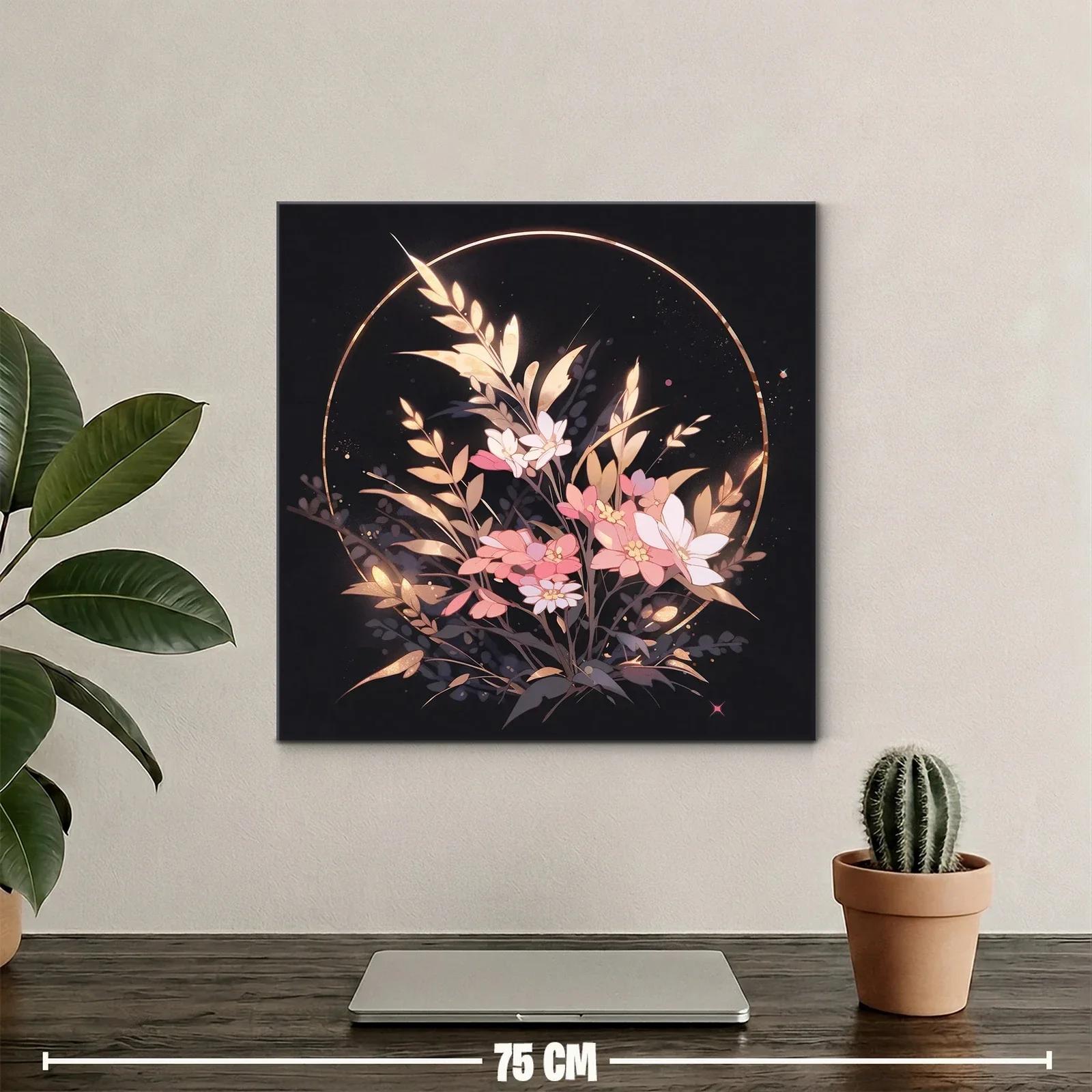 Ramo de flores en tonos cálidos sobre fondo oscuro — miniatura 2