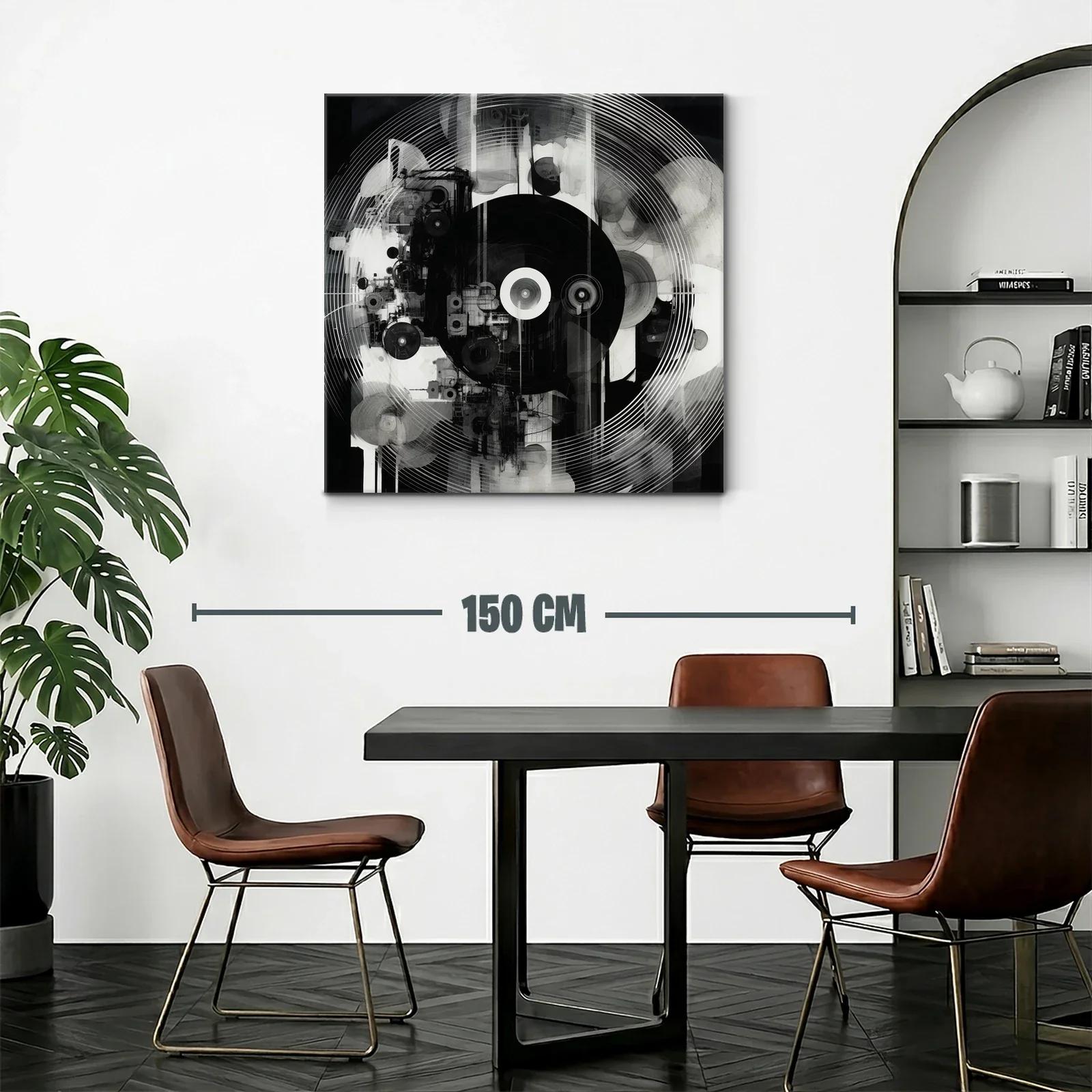 Arte abstracto moderno en contraste monocromo elegante — miniatura 2