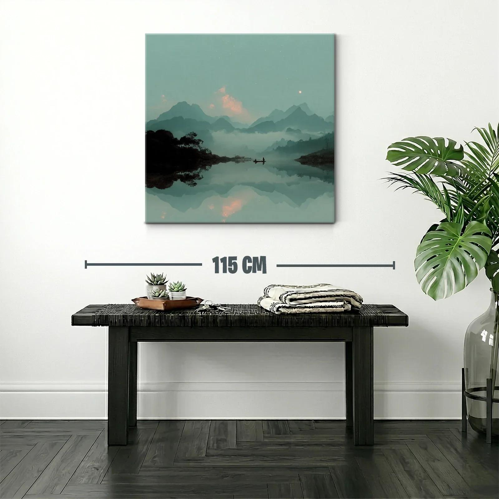 Paisaje de Montañas con Reflejo en Agua Tranquila — miniatura 2