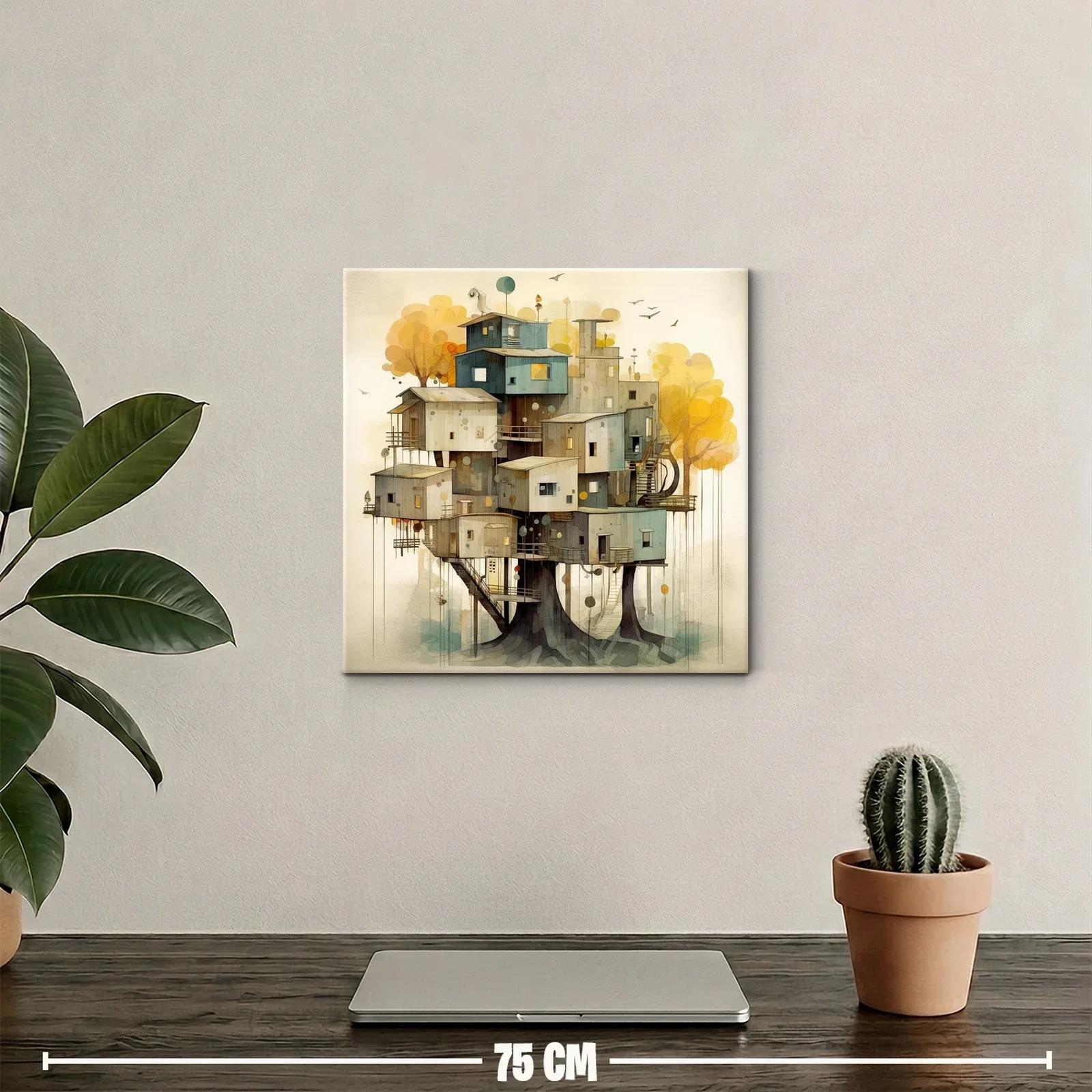 Composición arquitectónica de casas integradas en árboles — miniatura 2
