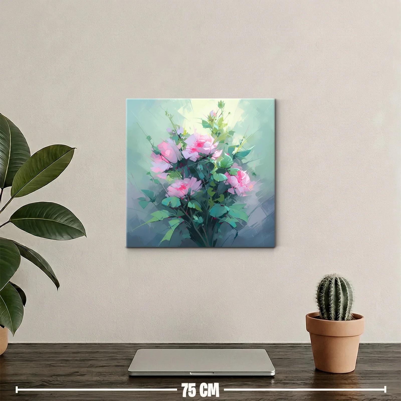 Ramillete de rosas rosadas con follaje verde sutil — miniatura 2