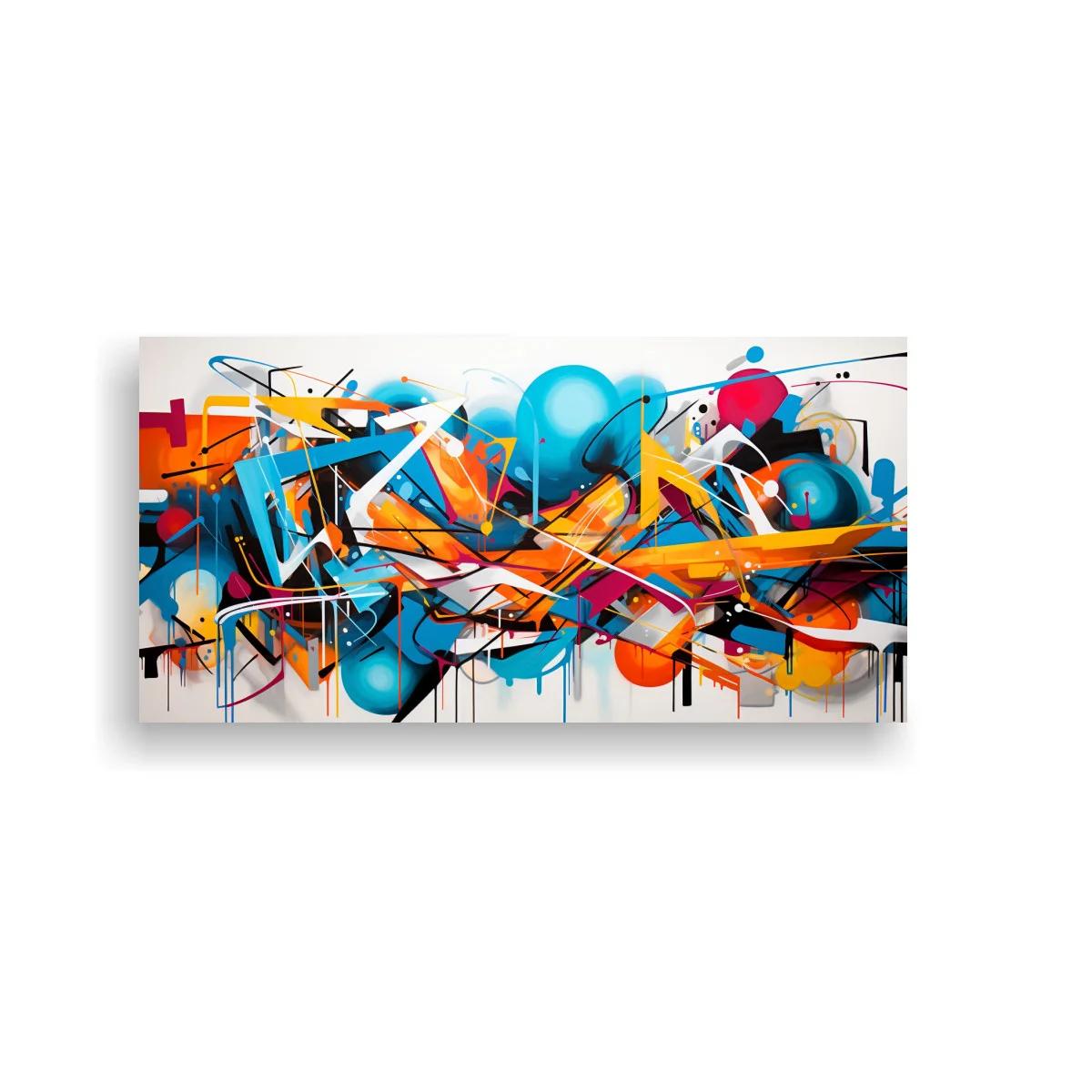 Cuadro abstracción geométrica con esferas y planos angulares — imagen principal