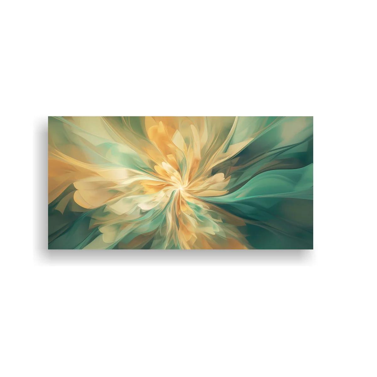 Cuadro remolino abstracto de pétalos con núcleo brillante — imagen principal