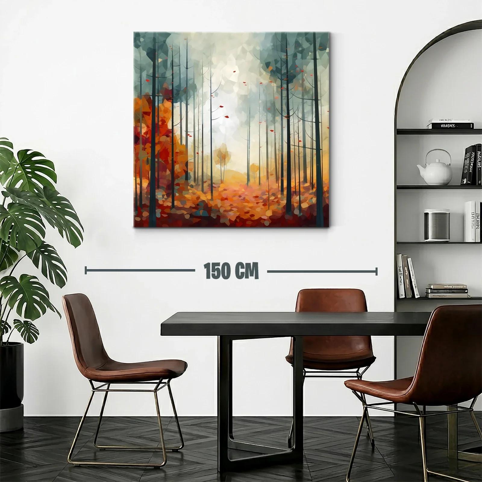 Bosque abstracto otoñal con tonos cálidos y suaves — miniatura 2