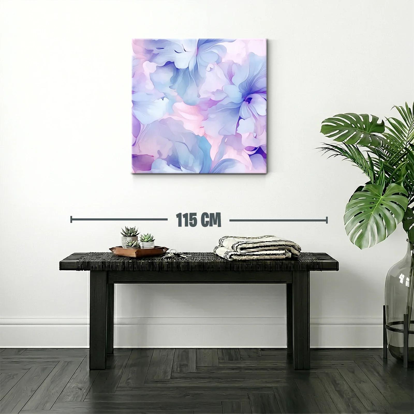 Cuadro floral abstracto en tonos pastel suaves — miniatura 2