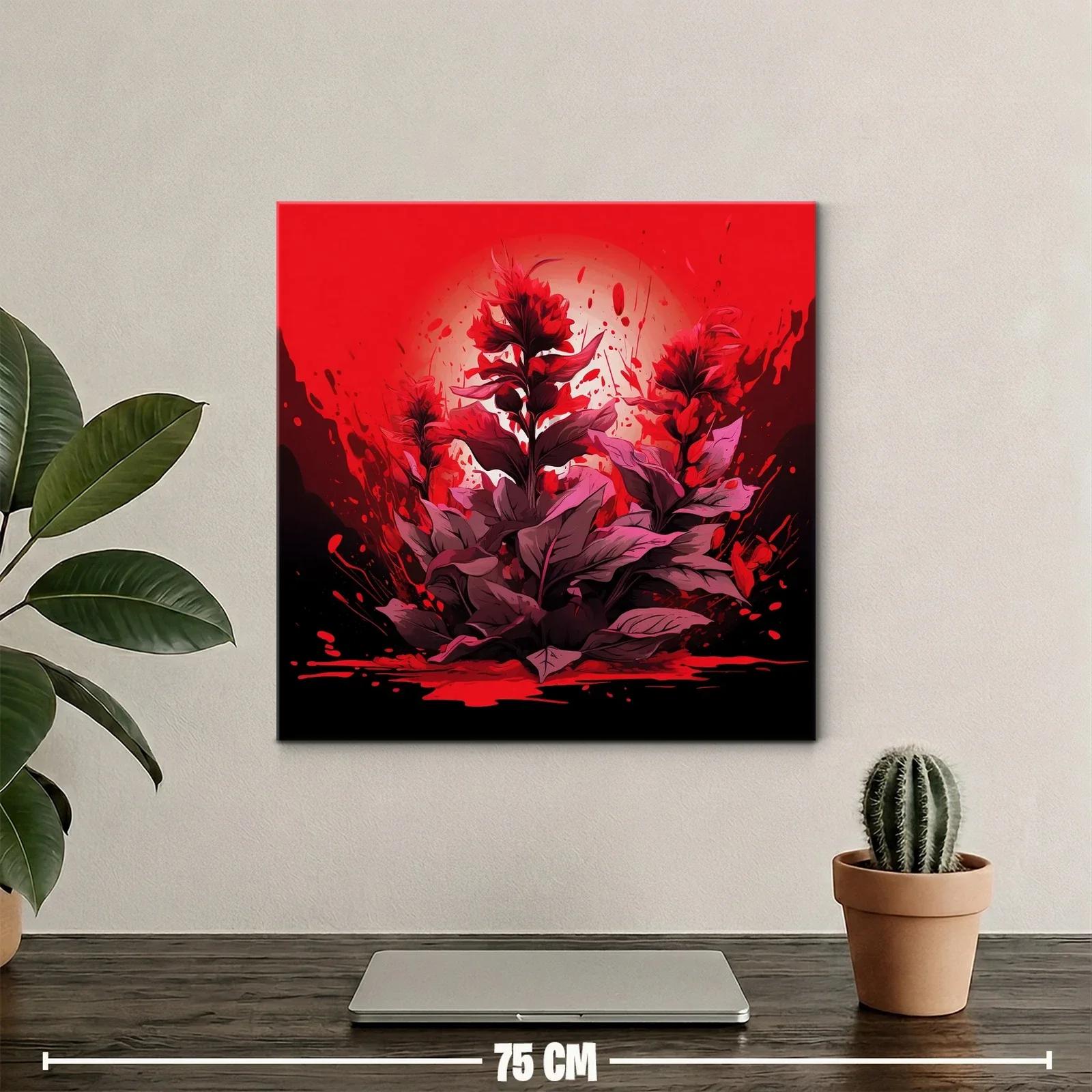 Florecer en Rojo Intenso con Contrastes Oscuros y Púrpuras — miniatura 2