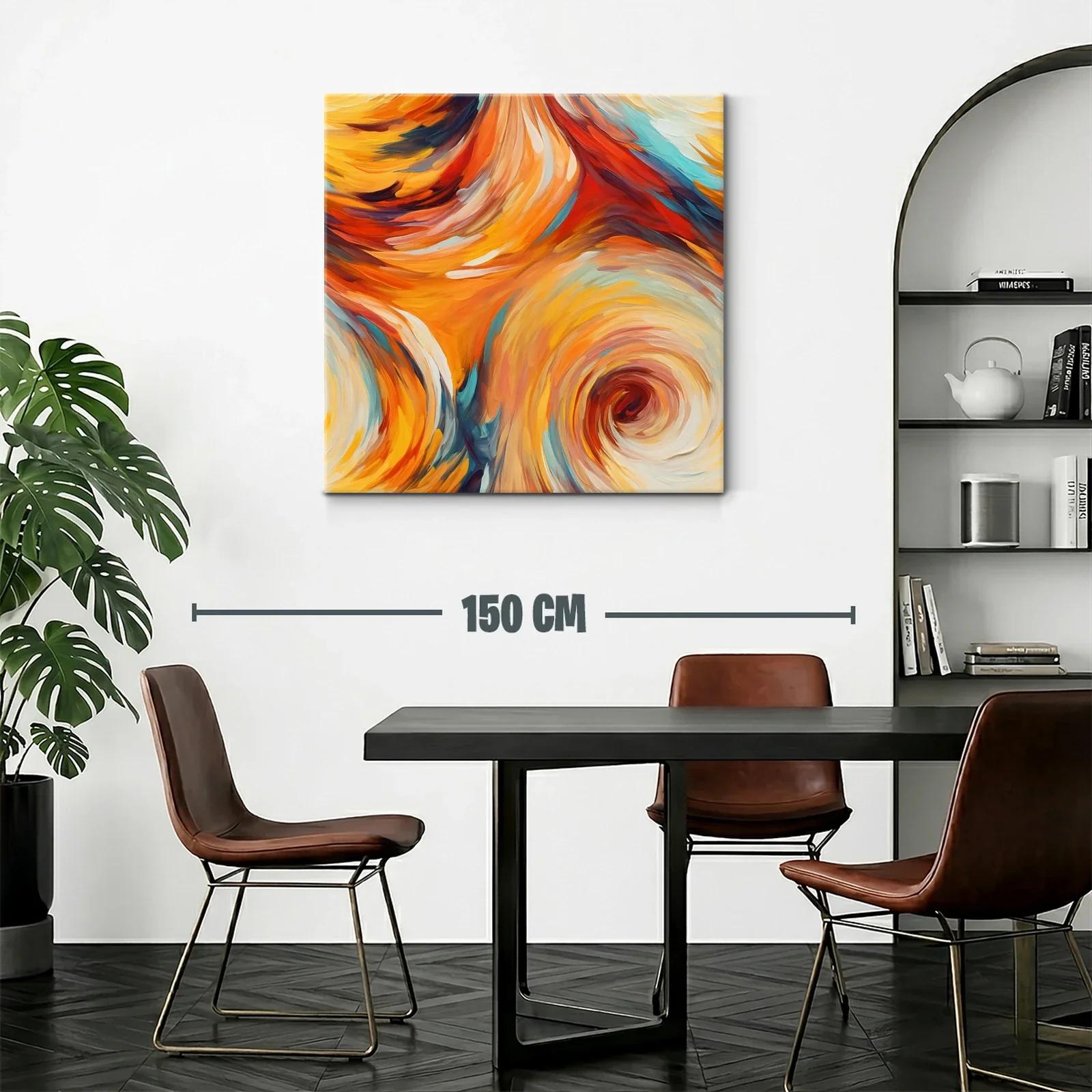 Cuadro Abstracto en Tonos Cálidos y Dinámicos — miniatura 2