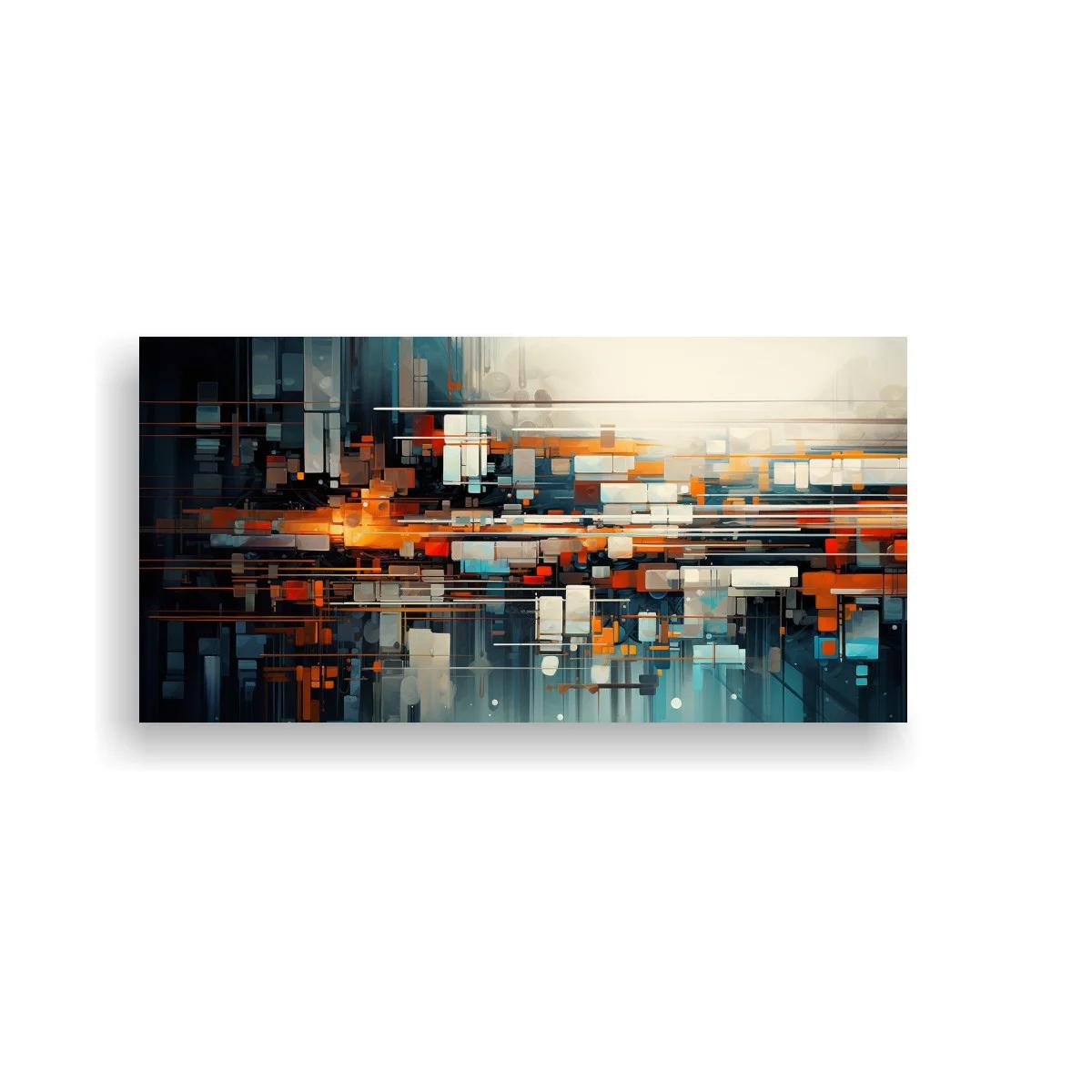Cuadro abstracción urbana con reflejo luminoso — imagen principal