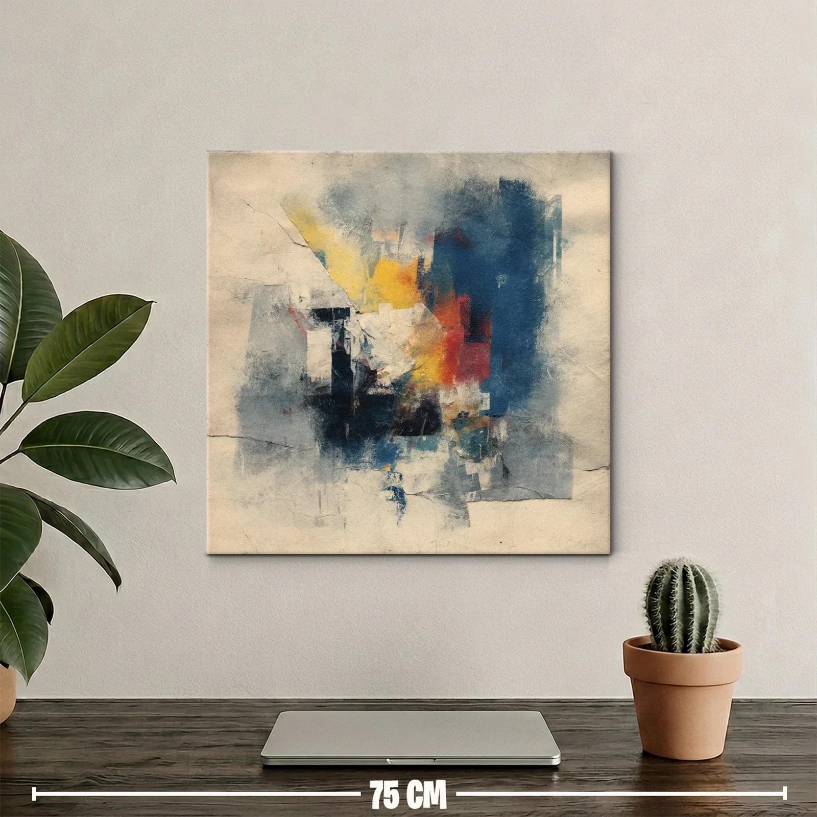 Composición abstracta con tonos cálidos y fríos mezclados — miniatura 2