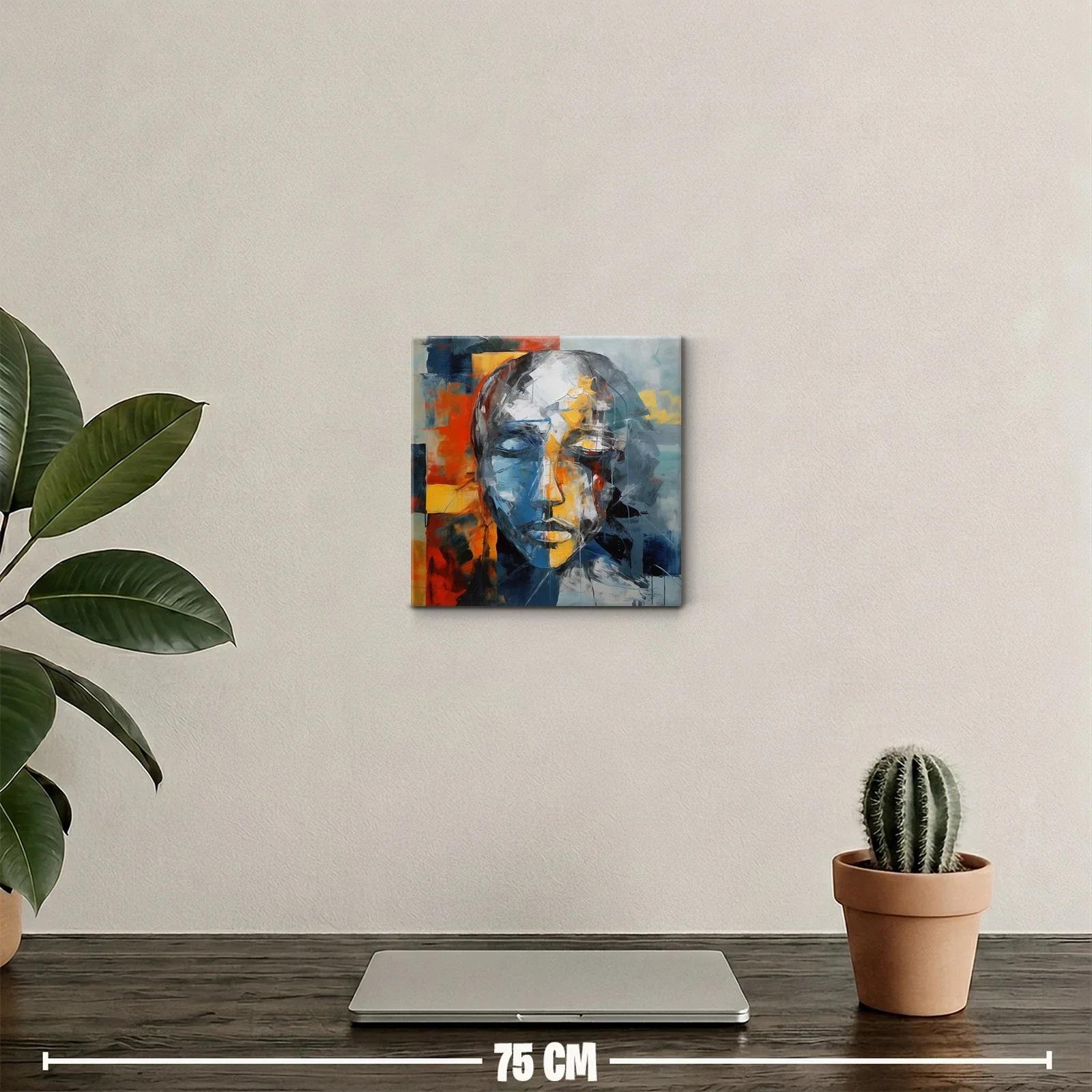 Rostro abstracto en tonos cálidos y fríos — miniatura 2
