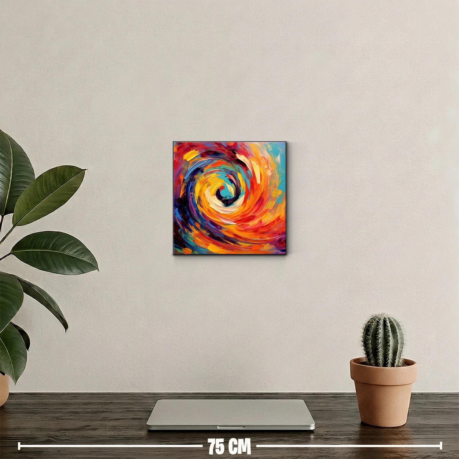 Cuadro abstracto con remolino de colores vibrantes — miniatura 2
