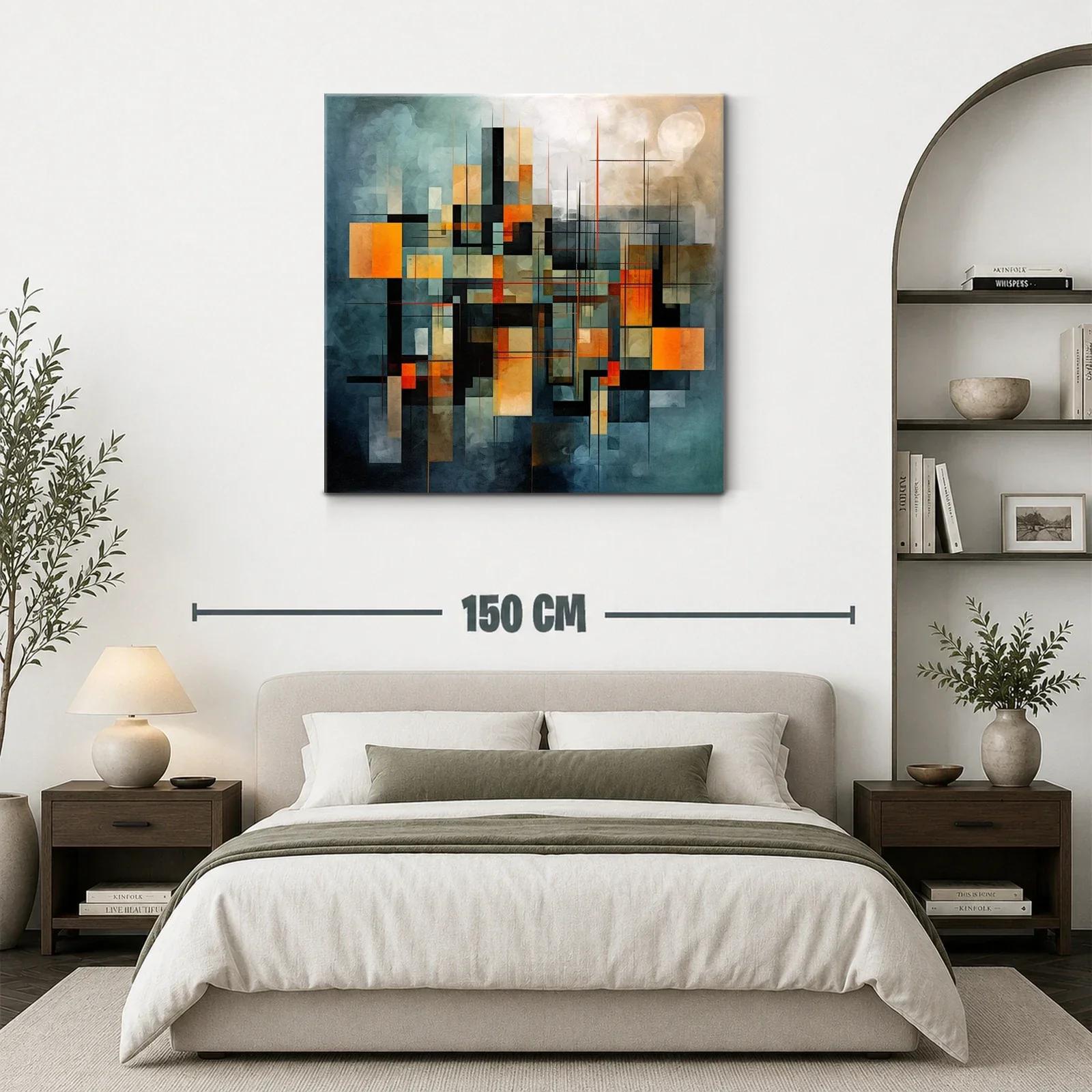 Composición geométrica abstracta en tonos cálidos y fríos — miniatura 3
