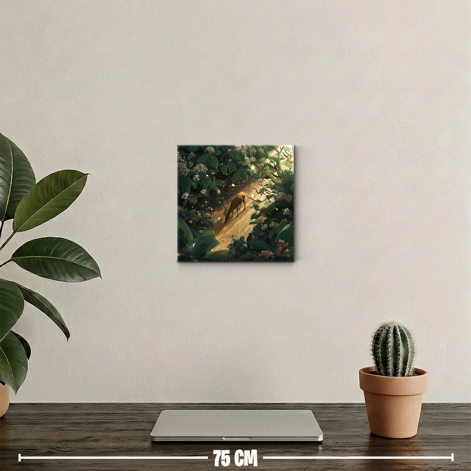 Serenidad entre el bosque iluminado por destellos dorados — miniatura 2