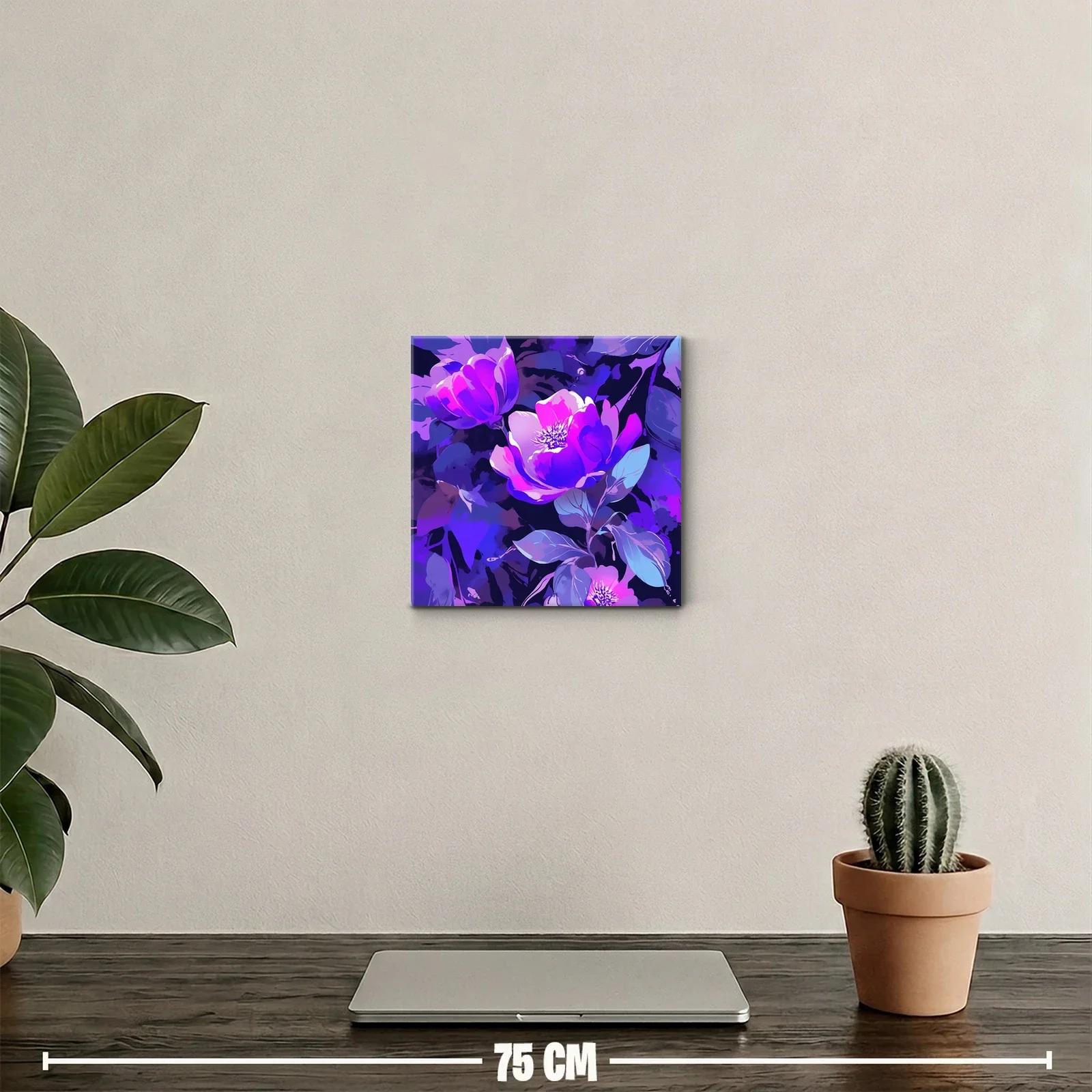 Cuadro decorativo con flores en tonos morados y lilas — miniatura 2