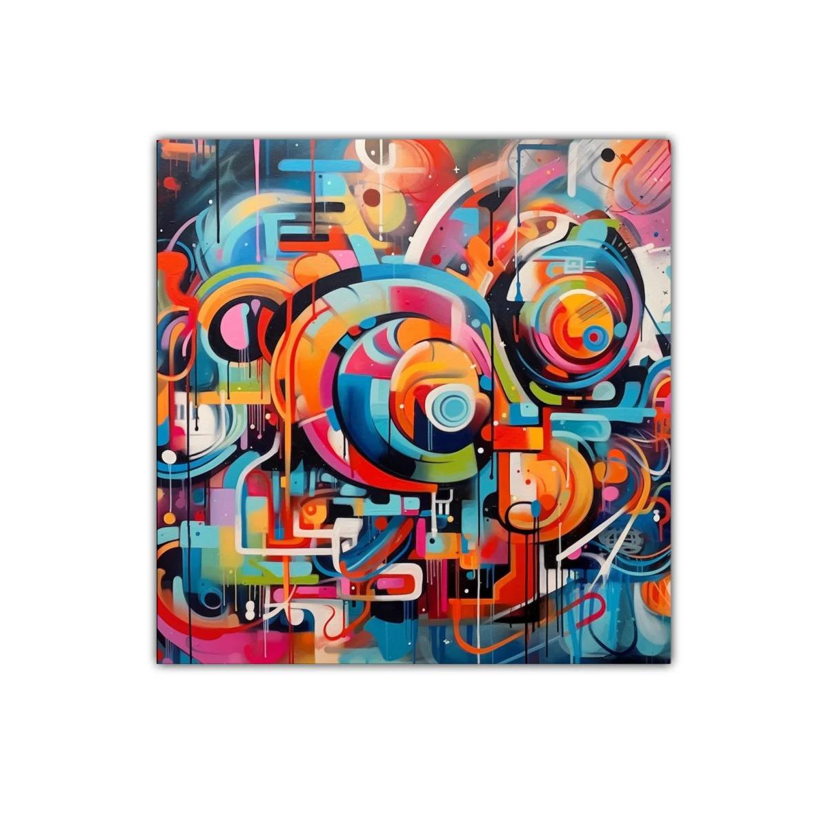 Cuadro abstracto enérgico con formas y colores vibrantes — imagen principal