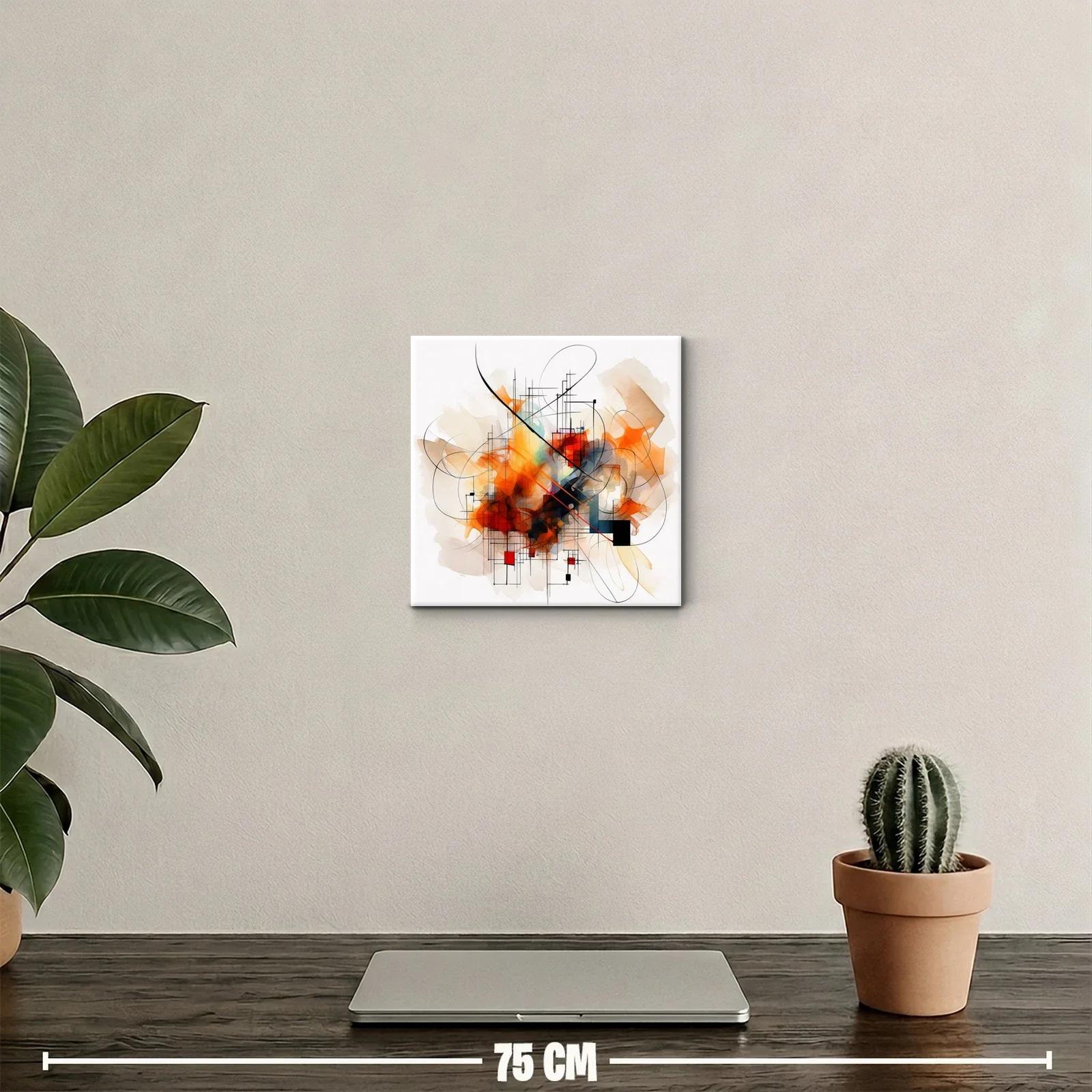 Composición abstracta vibrante con líneas y formas geométricas — miniatura 2