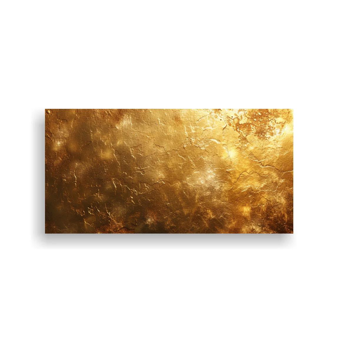 Cuadro textura abstracta dorada con pátina metálica — imagen principal