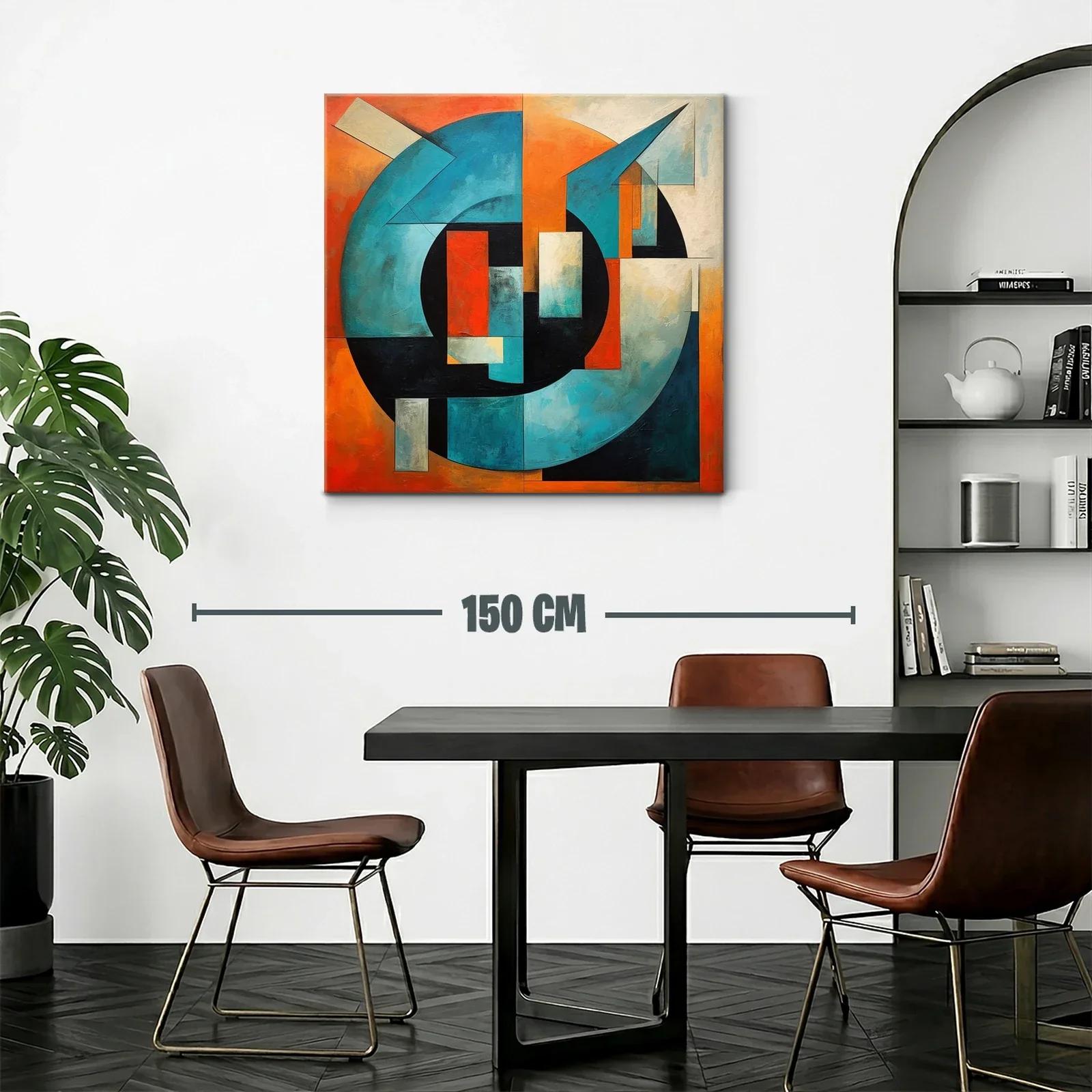 Composición abstracta geométrica en tonos azules y naranjas — miniatura 2