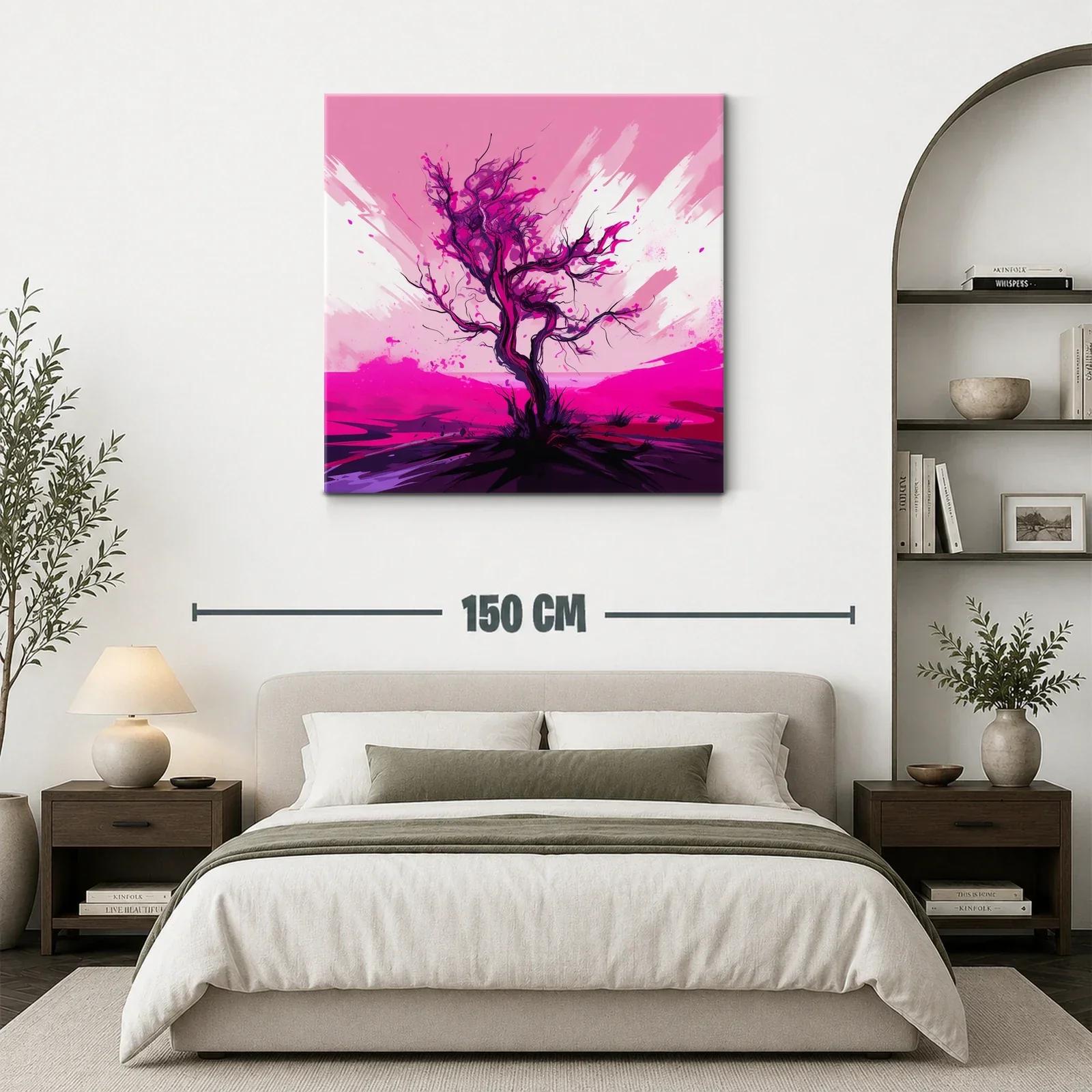 Árbol vibrante en tonos fucsias y rosas intensos — miniatura 3