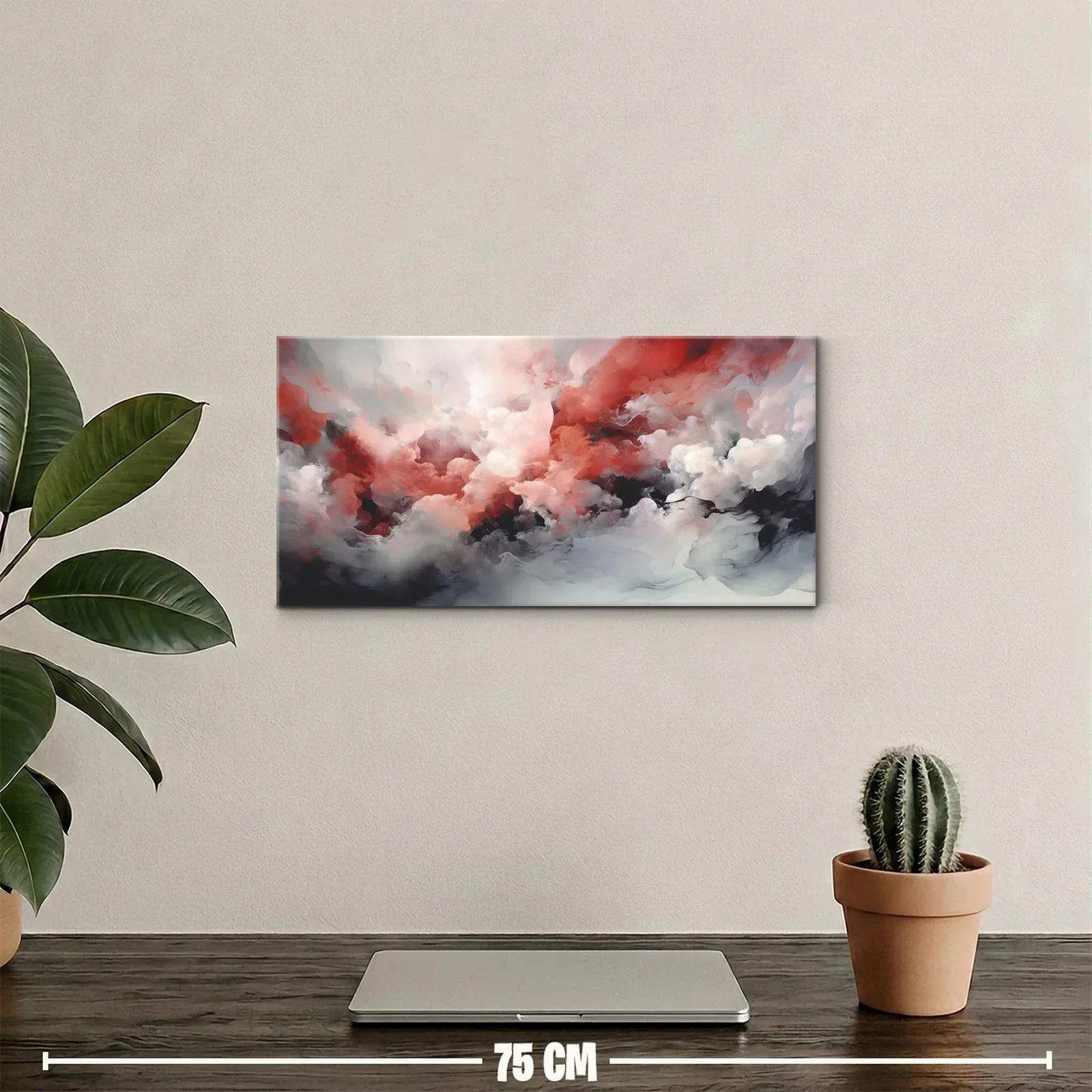 Cuadro de nubes tormentosas con manchas rojas — miniatura 2
