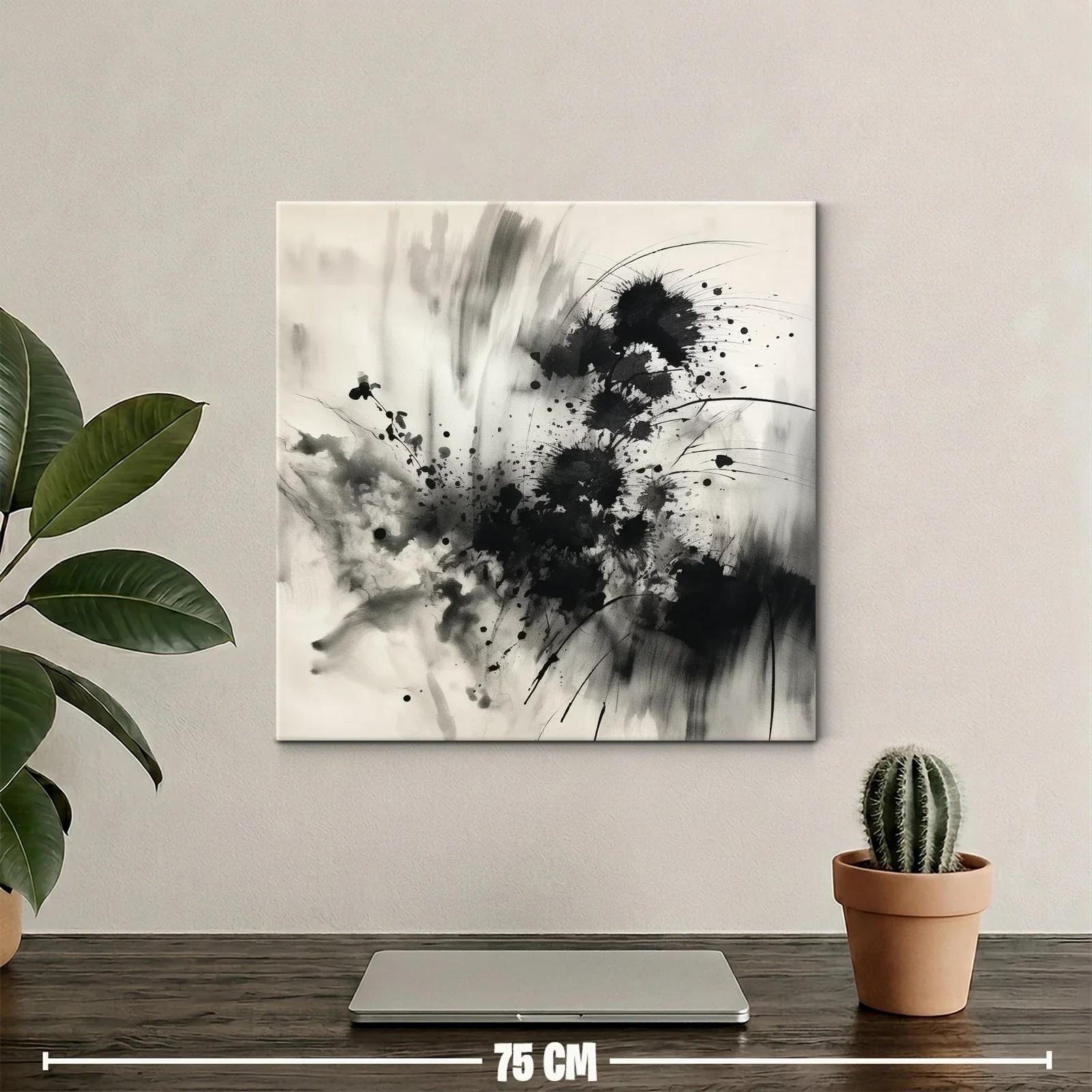 Composición abstracta en tonos negros y grises difuminados — miniatura 2
