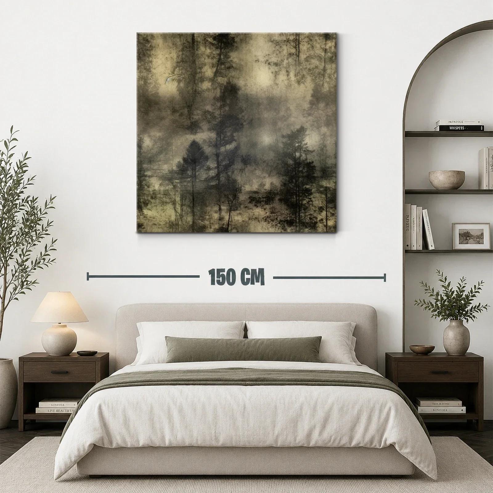Bosque nebuloso con efecto etéreo en tonos sepia envejecidos — miniatura 3