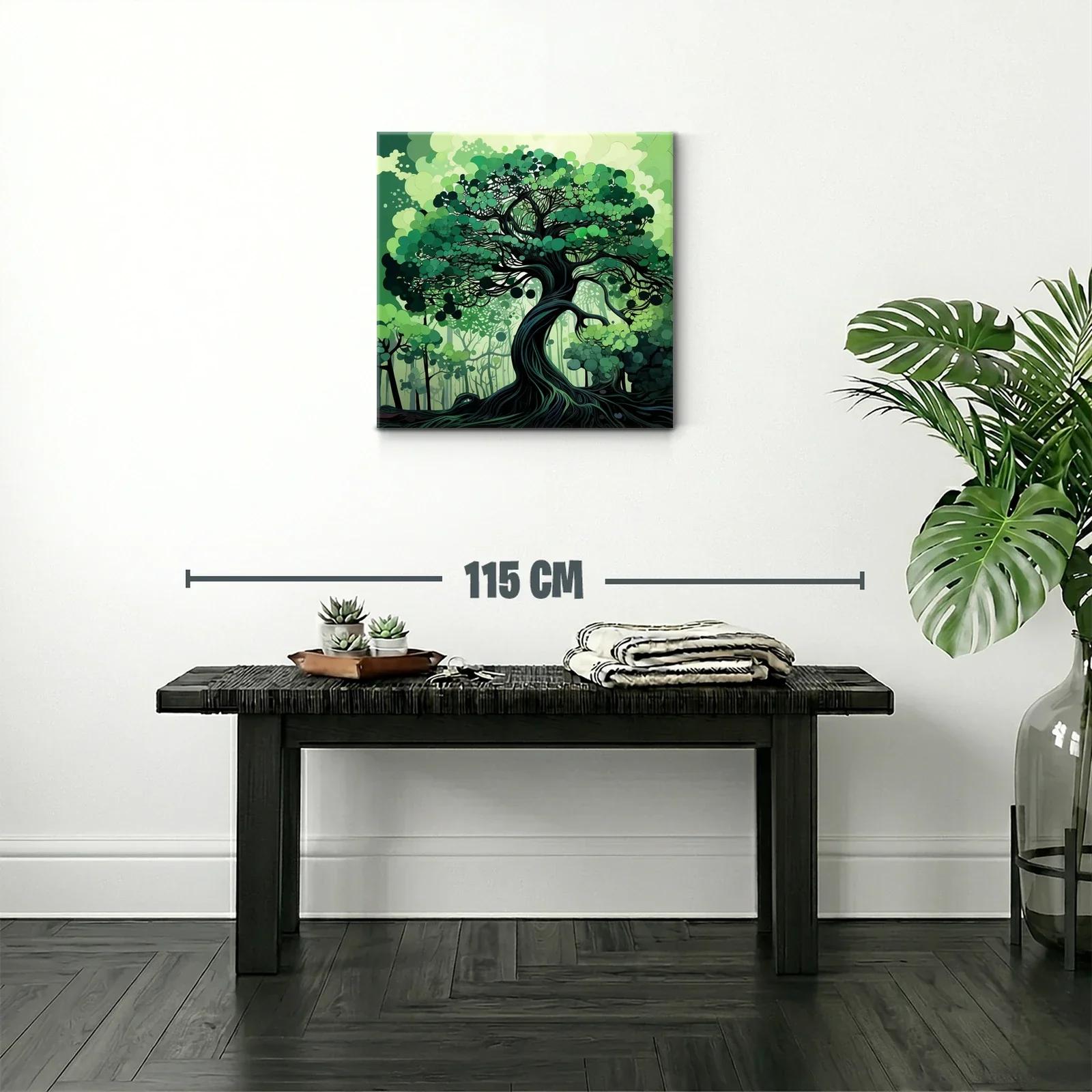 Árbol en Verde con Movimiento y Detalles Abstractos — miniatura 2