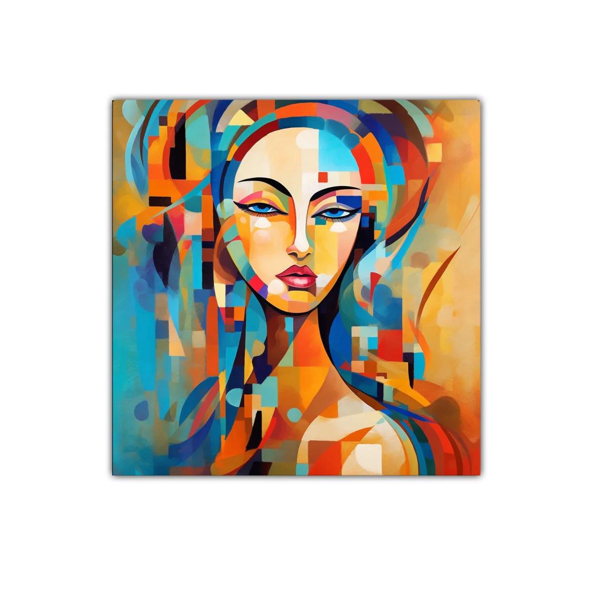 Retrato femenino en estilo abstracto y colores vibrantes — miniatura 1