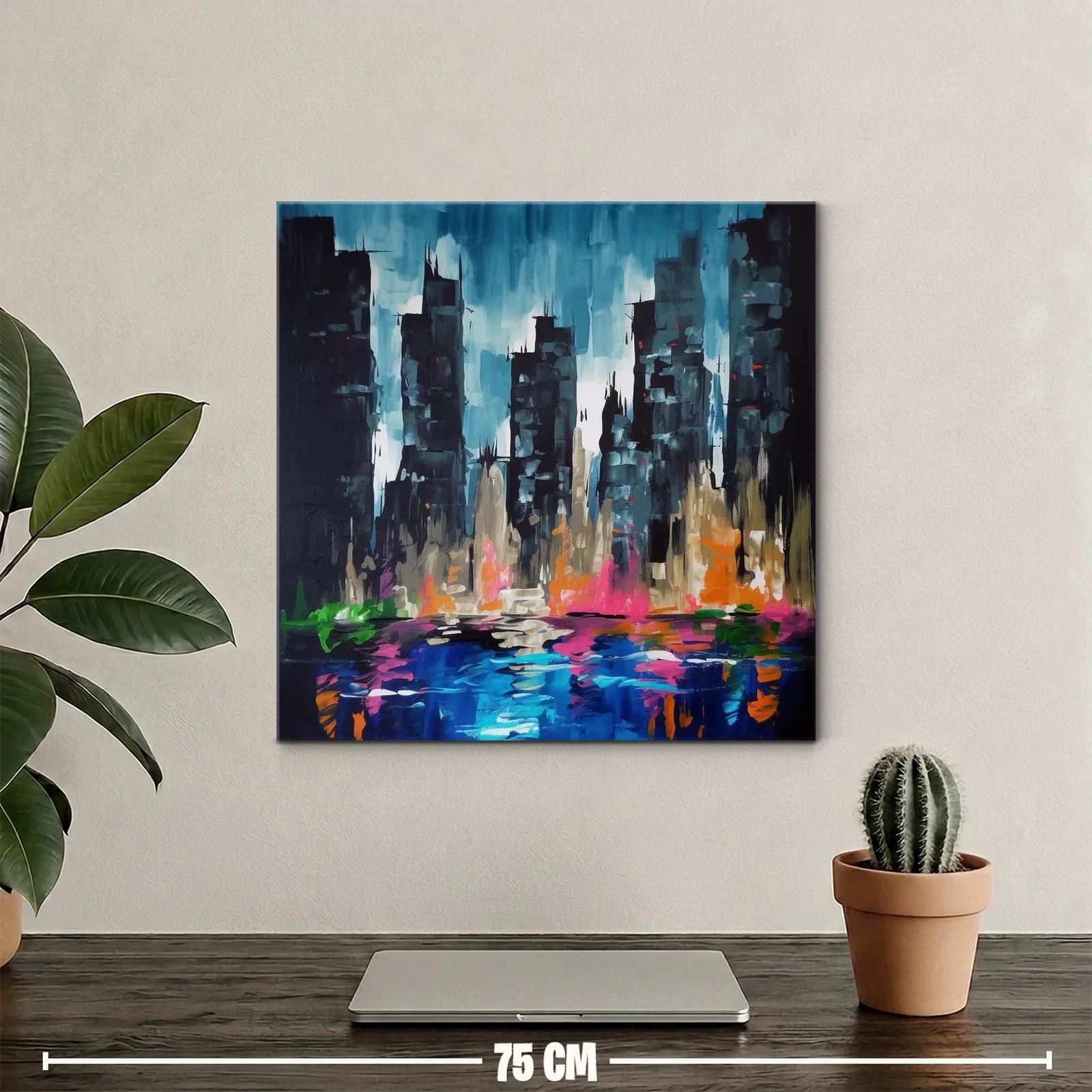 Ciudad nocturna con reflejos vibrantes y luz dinámica — miniatura 2