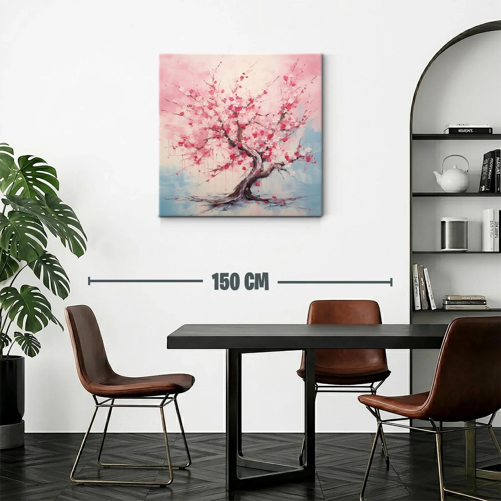 Cuadro árbol de flores rosas en tonos suaves y delicados — miniatura 2