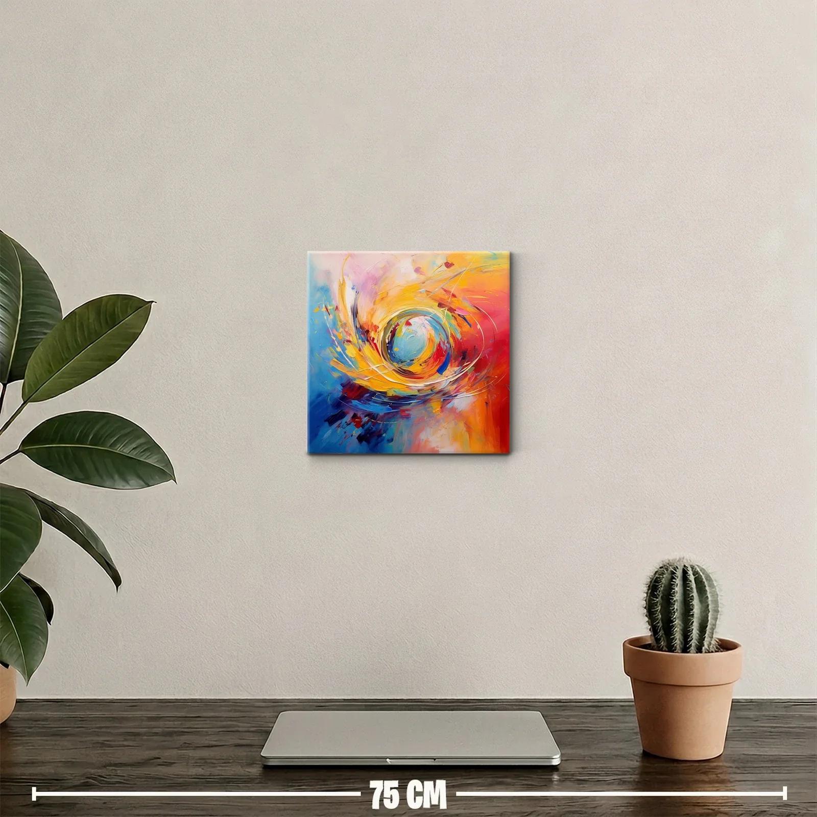 Cuadro abstracto con remolino de colores vibrantes — miniatura 2