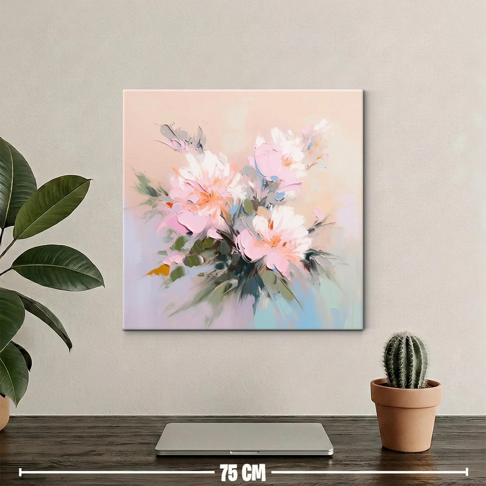 Cuadro floral con tonos pastel y pinceladas suaves — miniatura 2