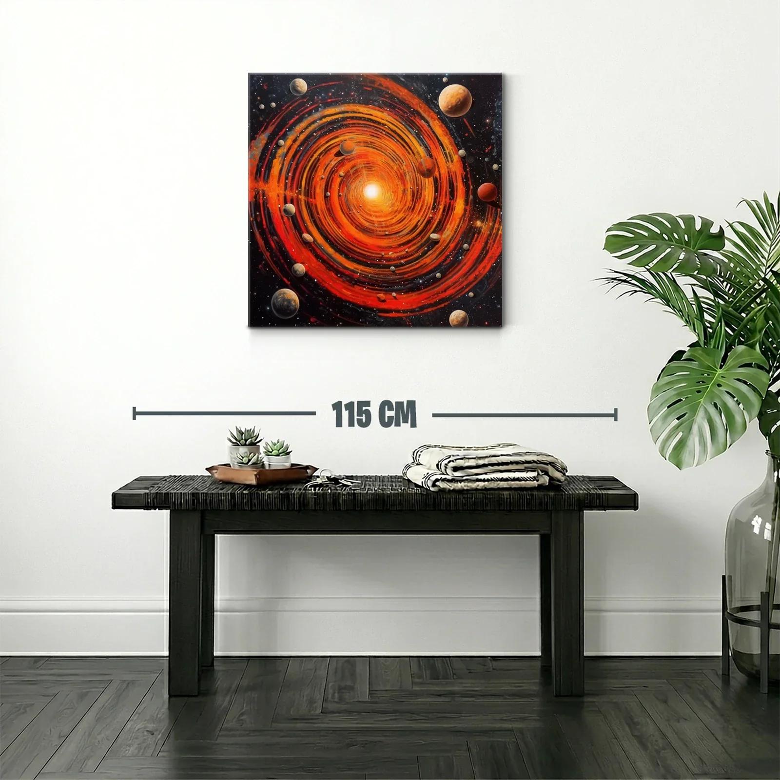 Cuadro cosmos en espiral con vibrantes tonos rojos y naranjas — miniatura 2