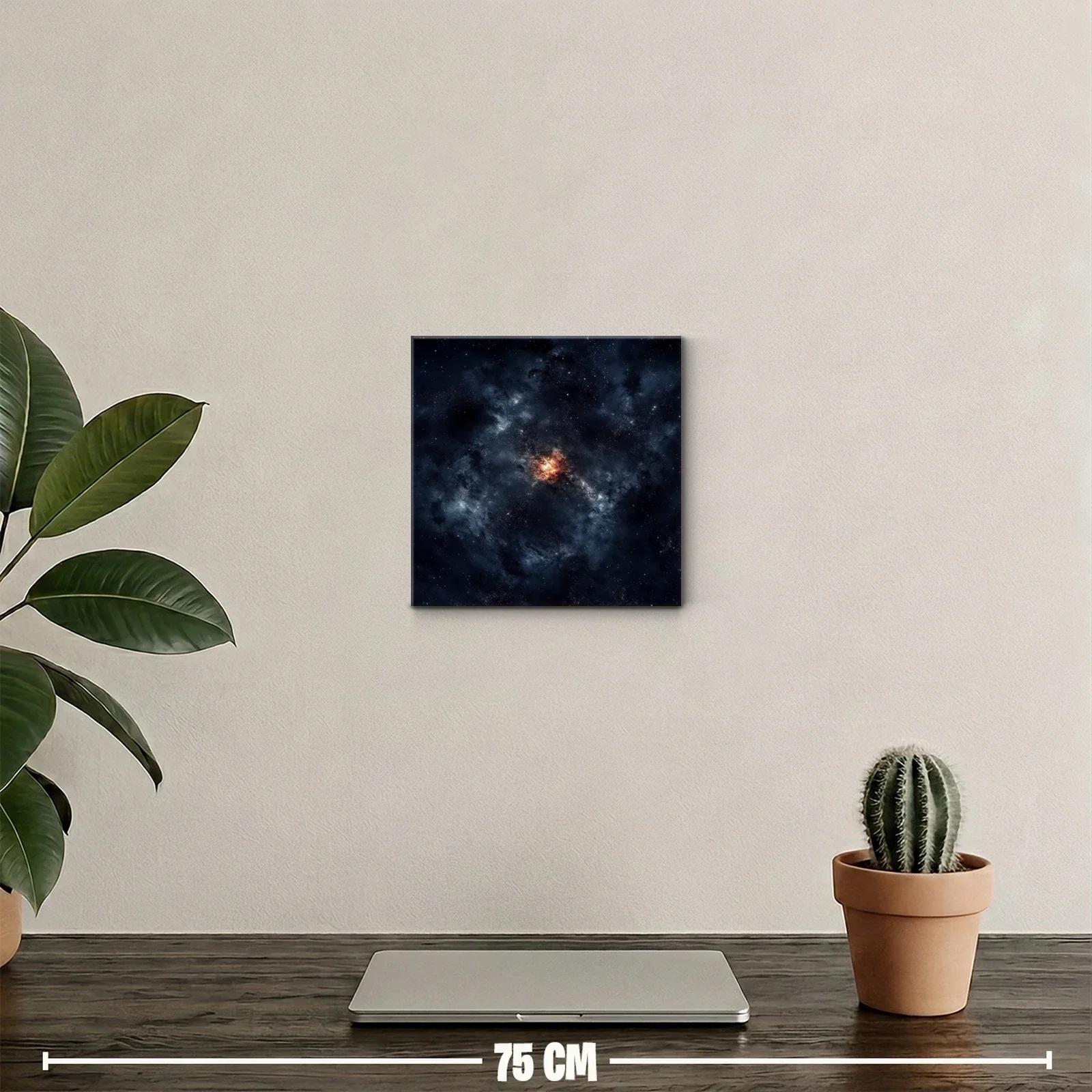 Cuadro abstracto con galaxia cósmica y tonos oscuros intensos — miniatura 2
