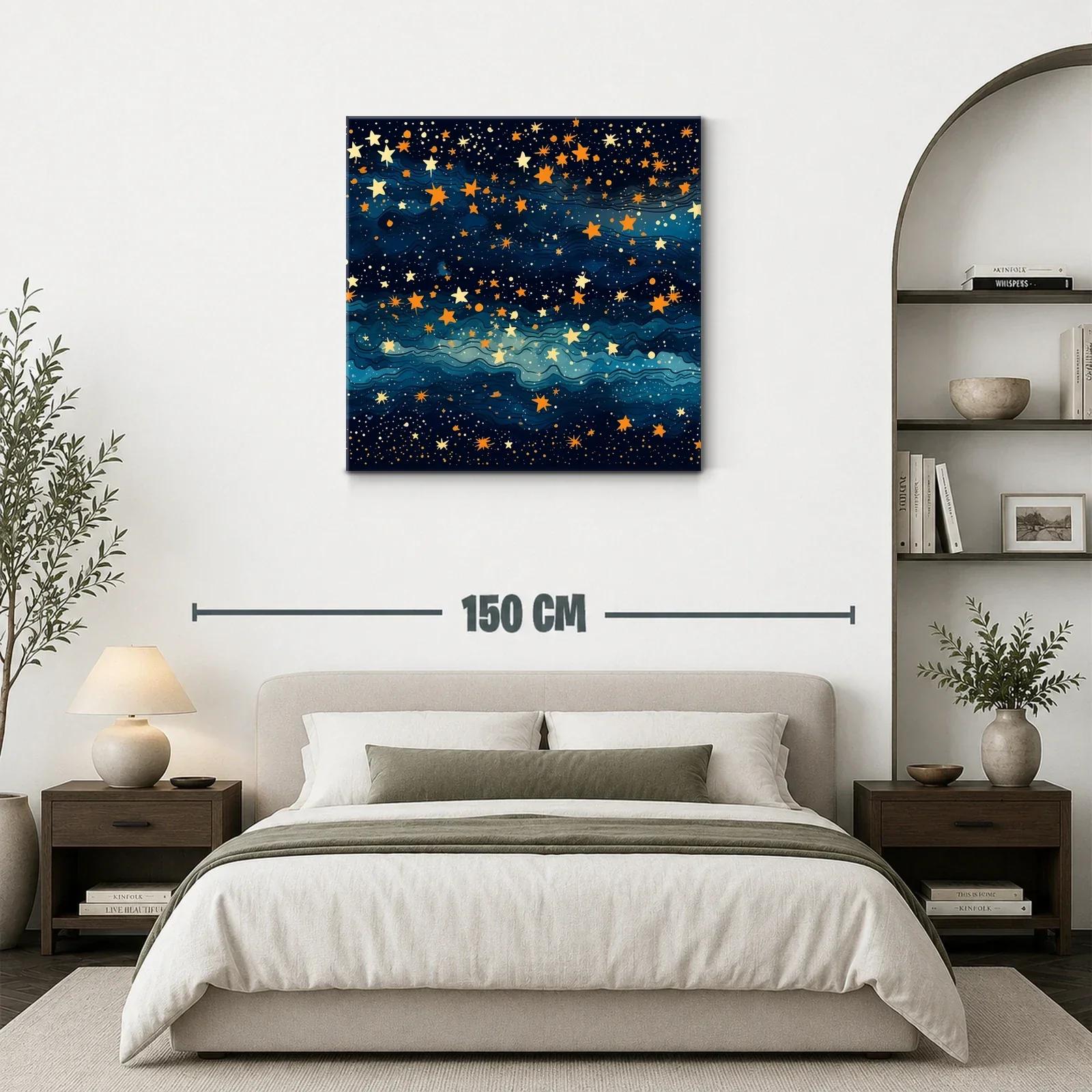 Cielo estrellado con tonos dorados y azul profundo — miniatura 3