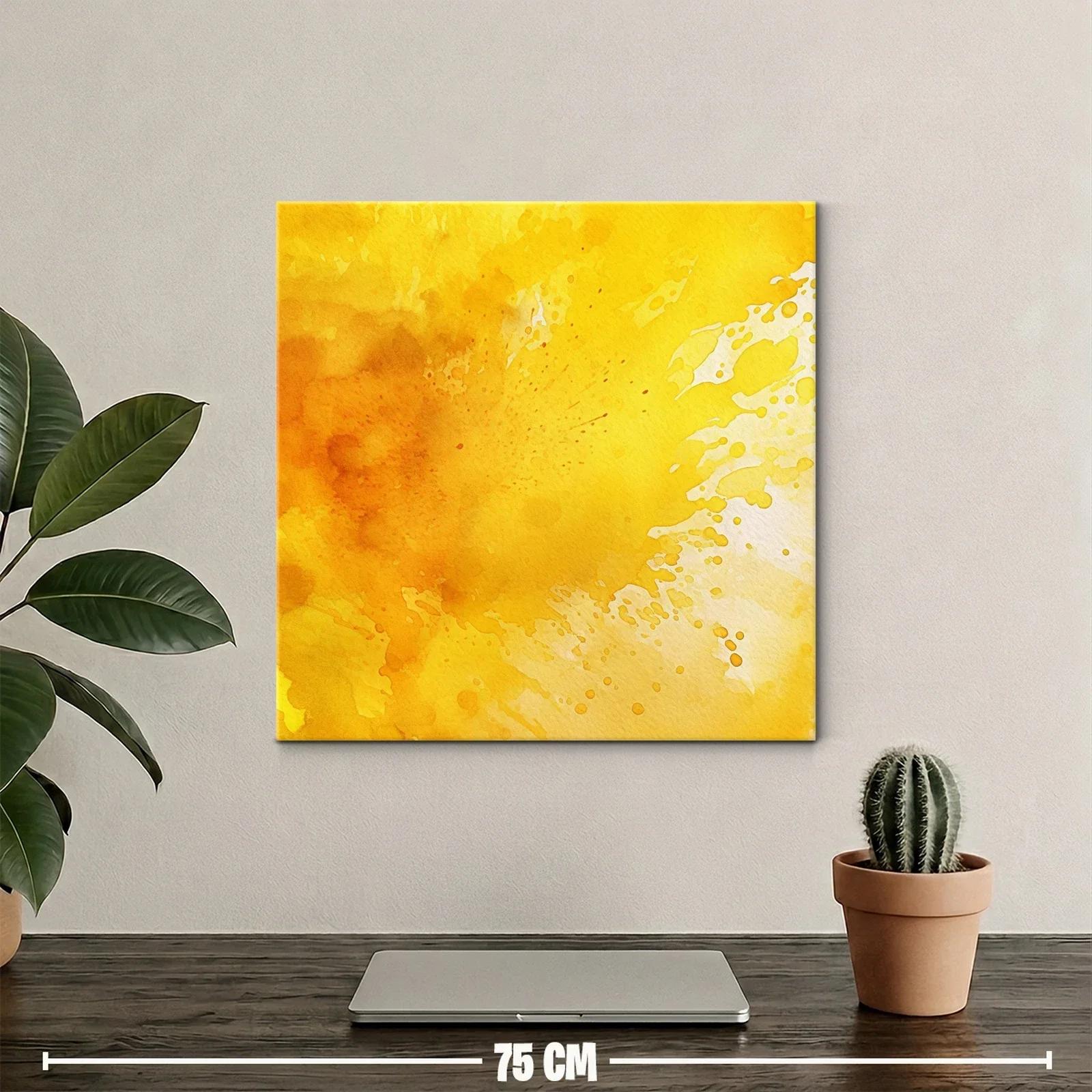 Cuadro abstracto en tonos cálidos amarillos y naranjas — miniatura 2