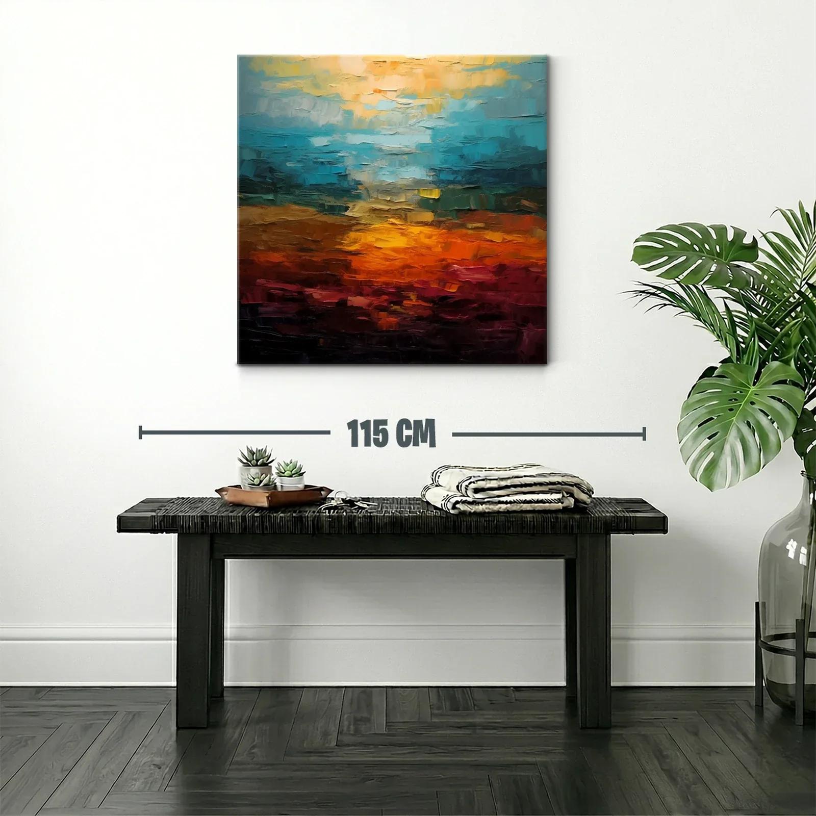 Atardecer Abstracto en Vivos Tonos Cálidos y Fríos — miniatura 2