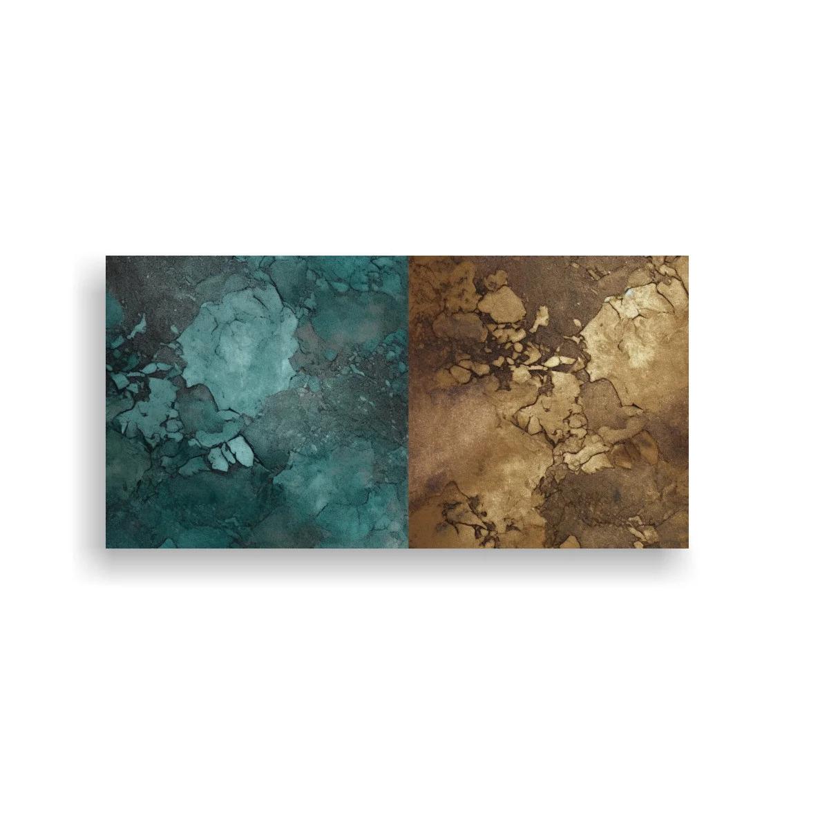 Cuadro textura abstracta tipo mármol con turquesa y marrón — imagen principal