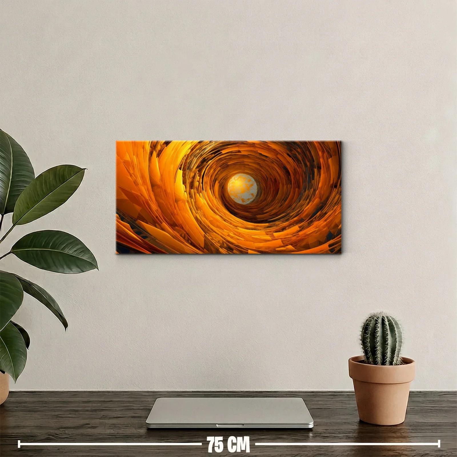 Cuadro túnel en espiral dorado con abertura luminosa — miniatura 2
