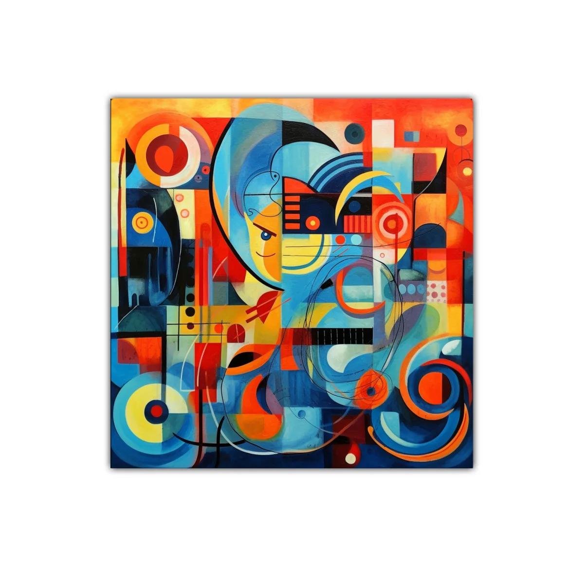 Composición abstracta vibrante con tonos cálidos y fríos — miniatura 1