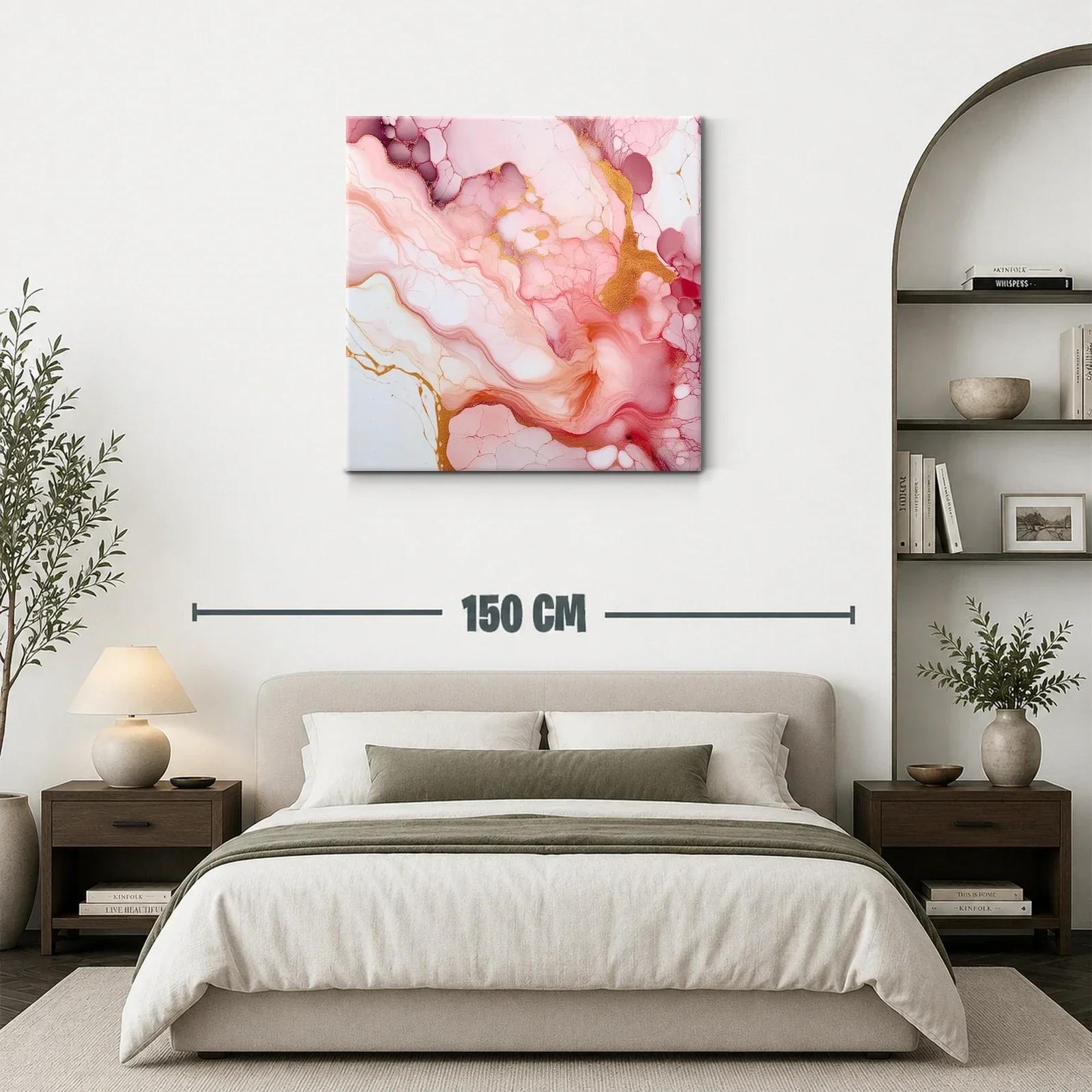 Abstracto fluido en tonos rosa con detalles dorados — miniatura 3