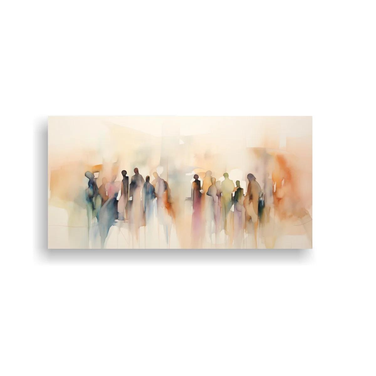 Cuadro grupo de personas difuminadas en tonos suaves — imagen principal