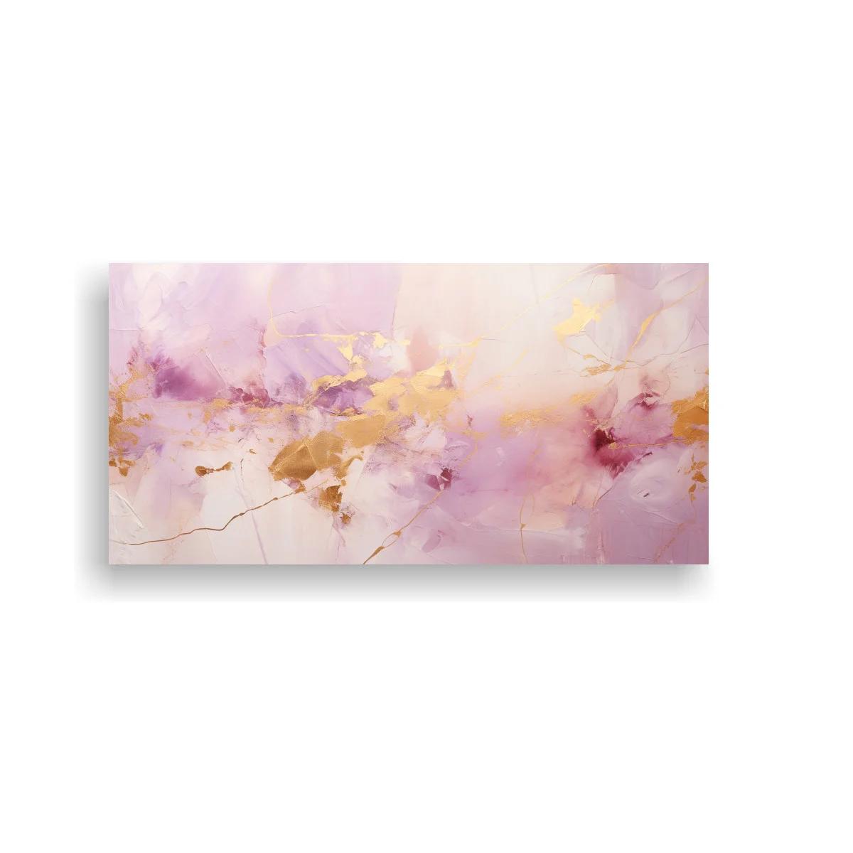 Cuadro nube abstracta rosa y lila con acentos dorados — imagen principal