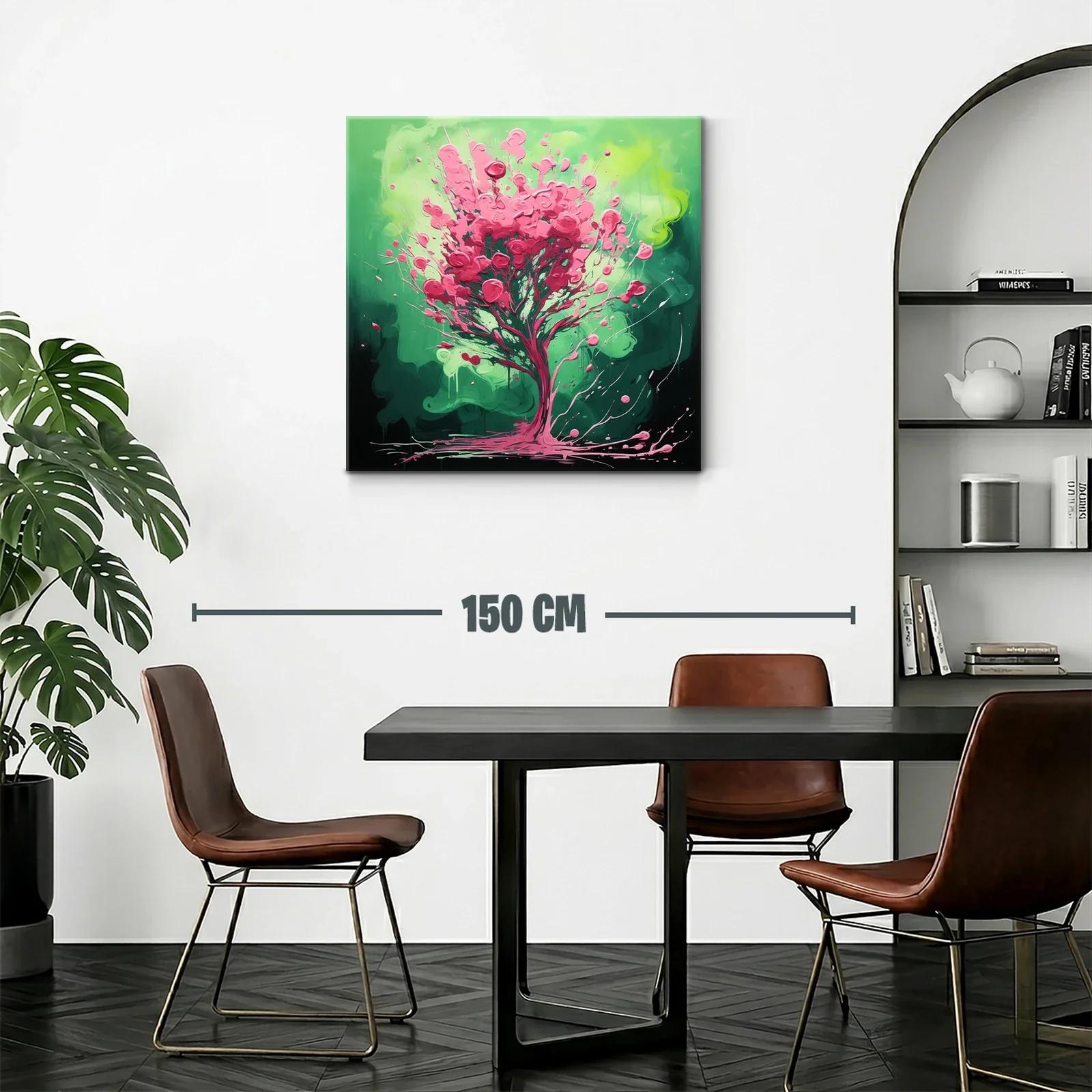 Árbol vibrante en tonos verdes y rosas energéticos — miniatura 2